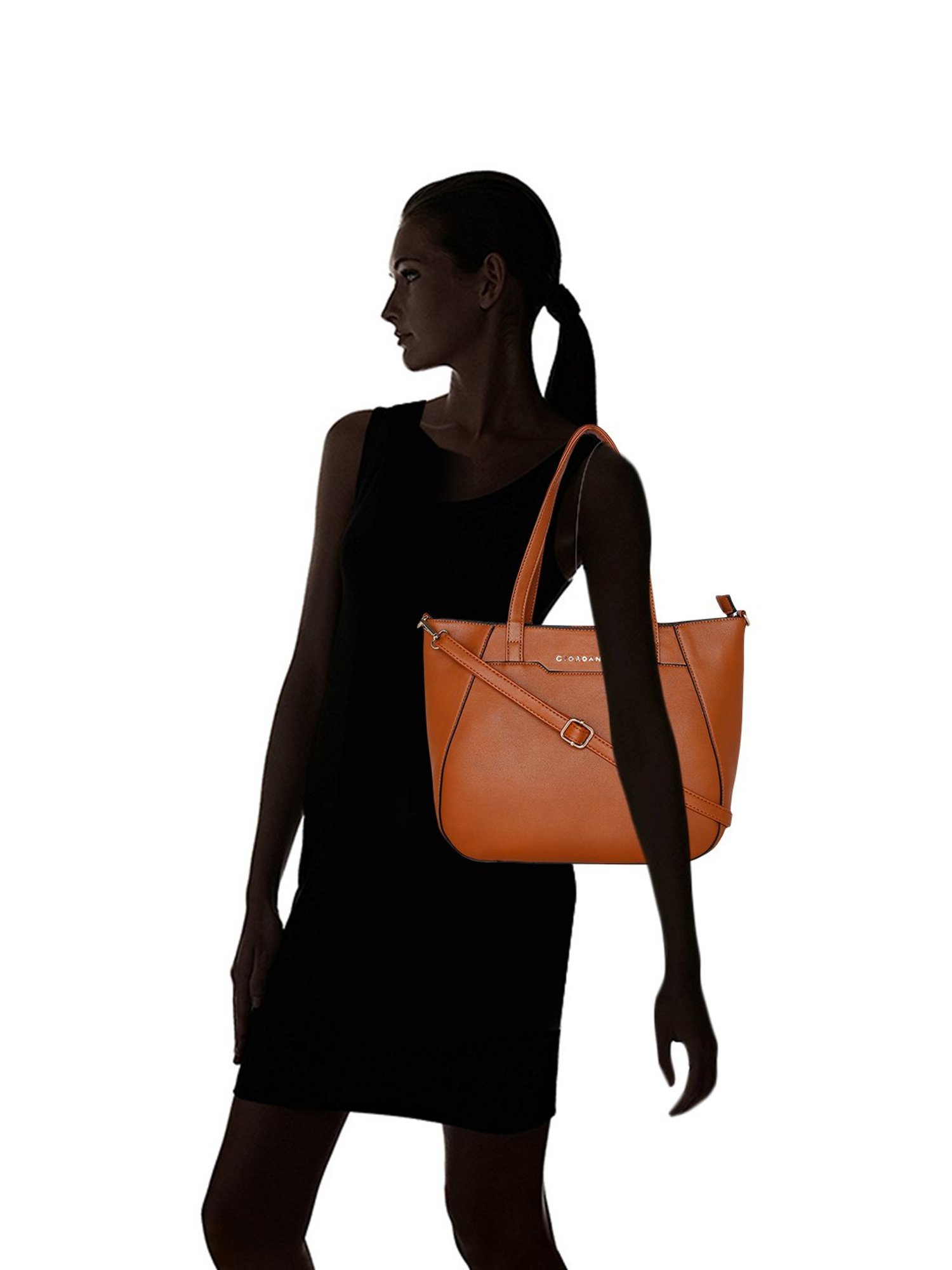 Giordano Brown Solid Medium Shoulder Handbag