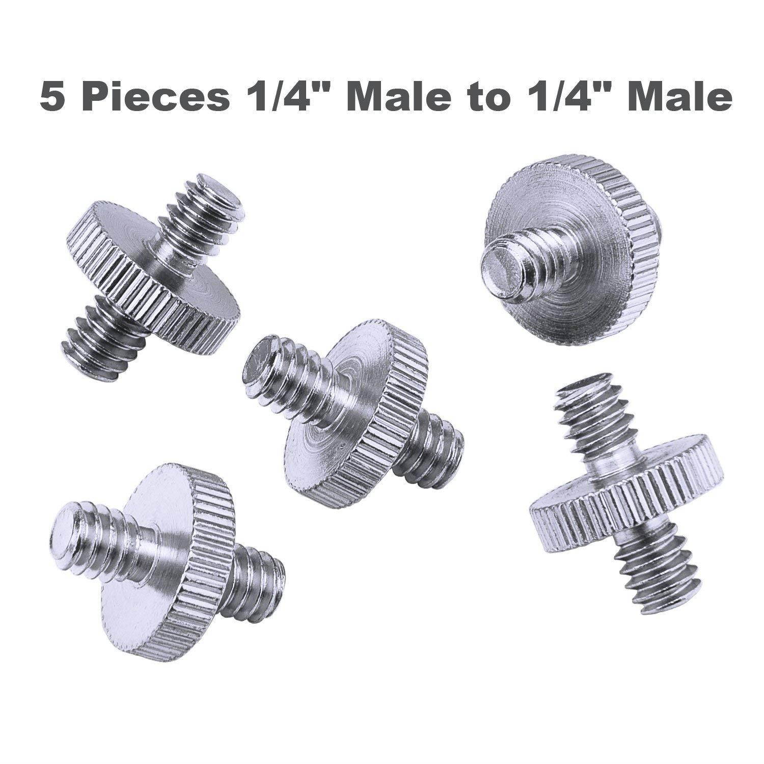 Sunmns 1/4 Inch and 3/8 Inch Converter Threaded Screws Adapter Mount Set for Camera/Tripod/ Monopod/Ballhead/ Light Stand/Shoulder Rig, 21 Pieces