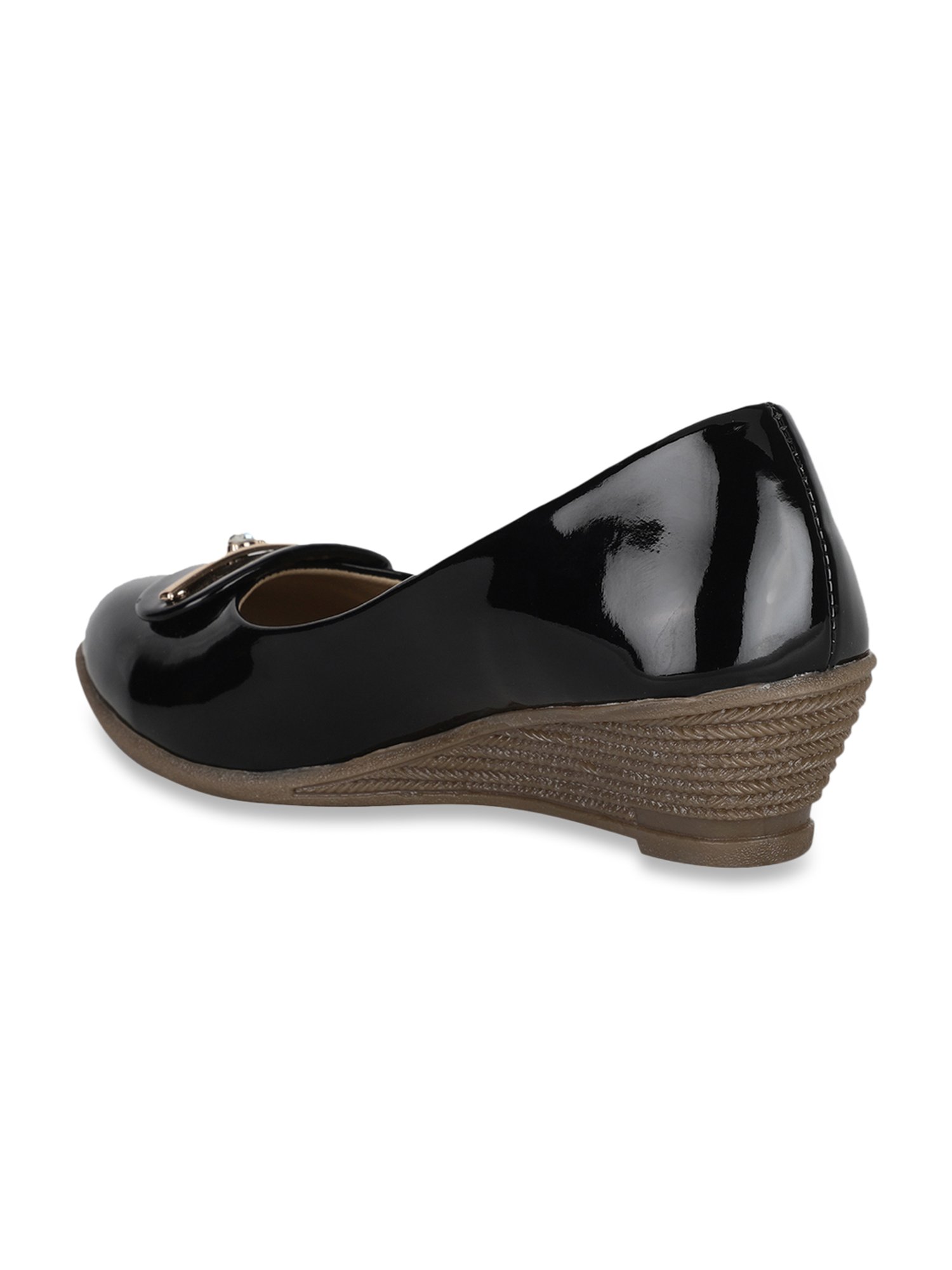 Beanz Kids Juliette Black Wedge Pumps