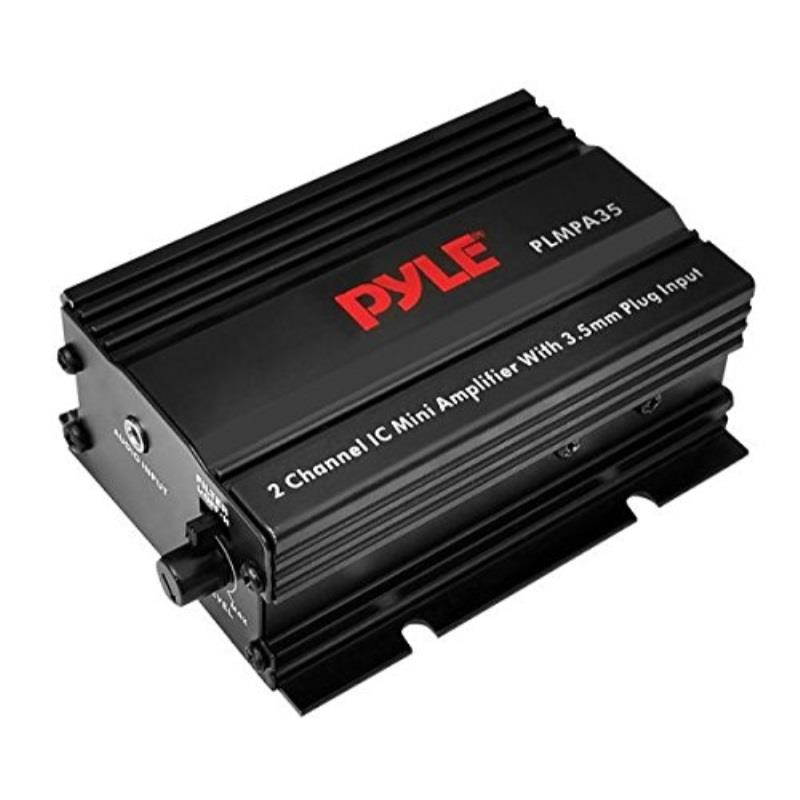 pyle dual channel mini portable stereo receiver box  300 watt rack mount audio speaker power amplifier system w/ 3.5mm input  enjoy amplified sound for your home entertainment system  plmpa35