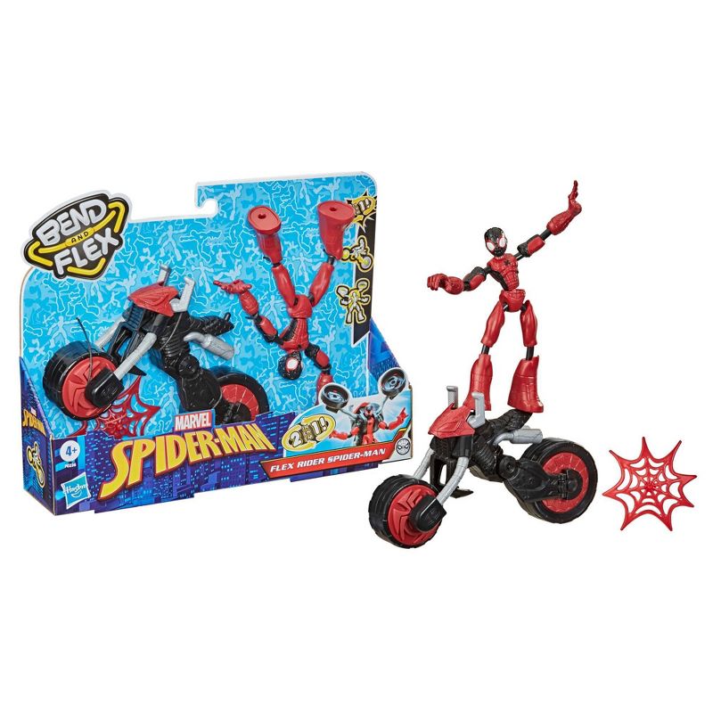 Marvel Bend and Flex, Flex Rider Spider-Man and 2-In-1 Motorcycle