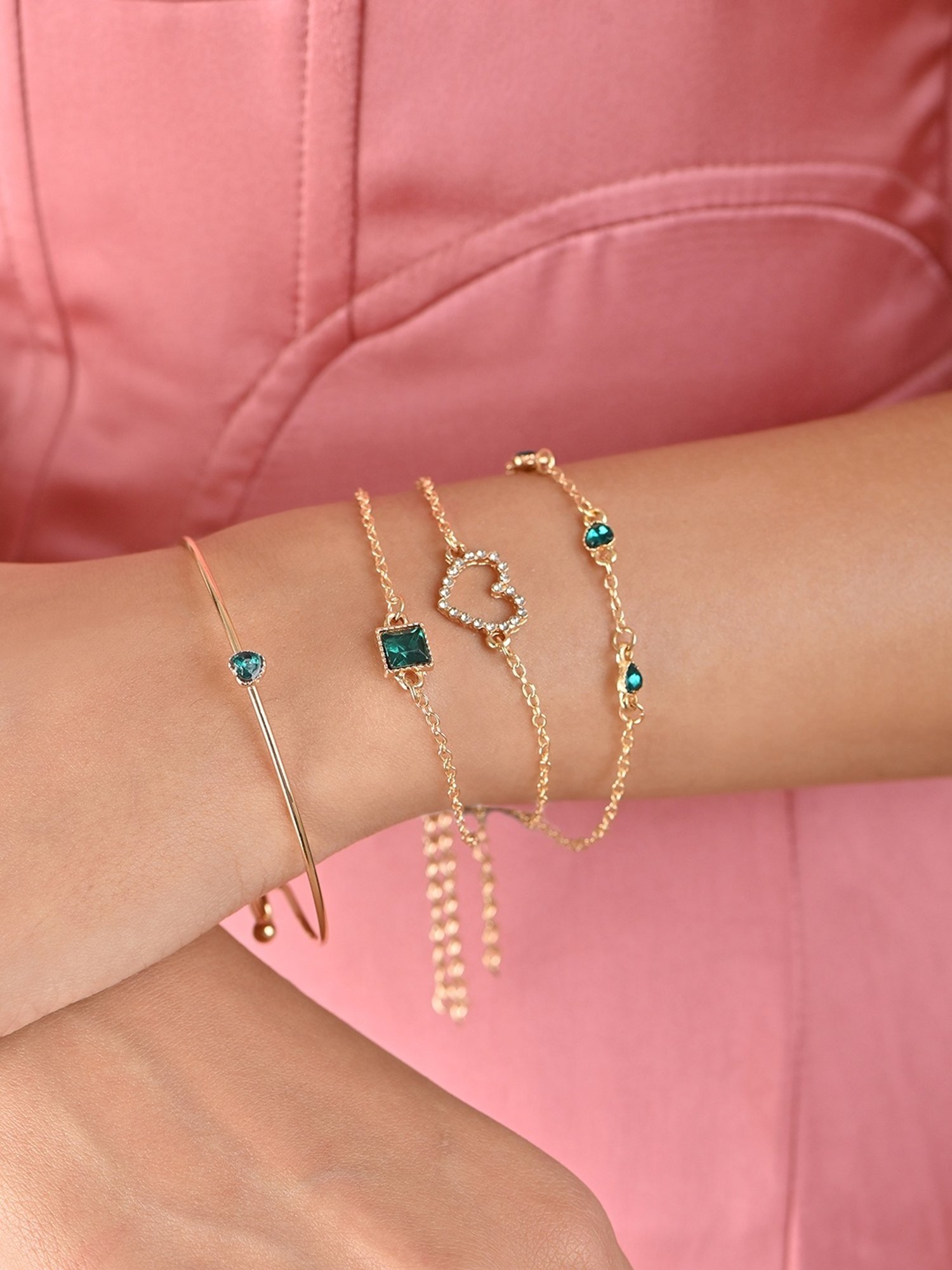 Bold by Priyaasi Trishul Rudraksh Silver-Plated Bracelet for Men