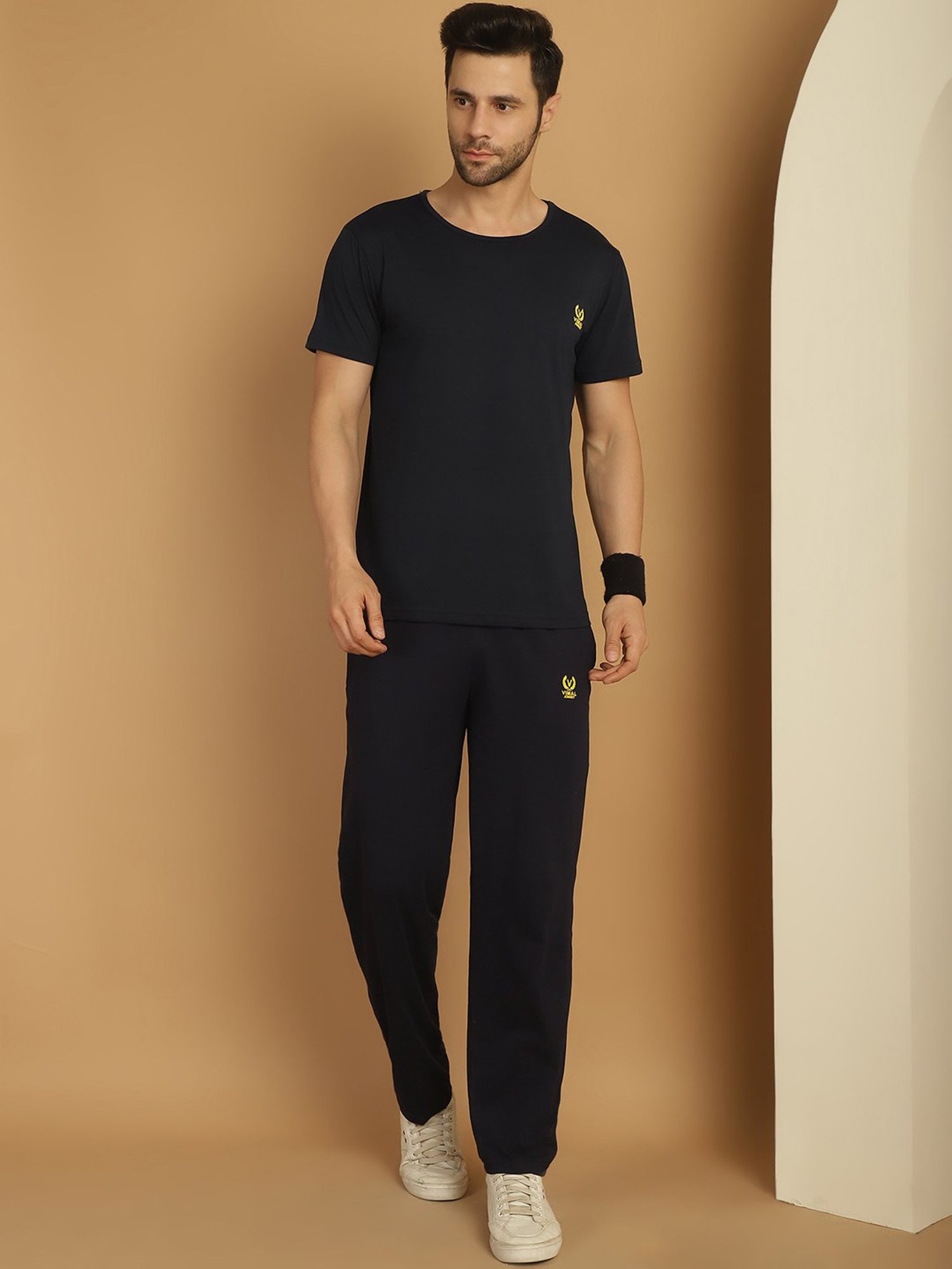 Vimal Jonney Light Mud Cotton Regular Fit Tracksuit