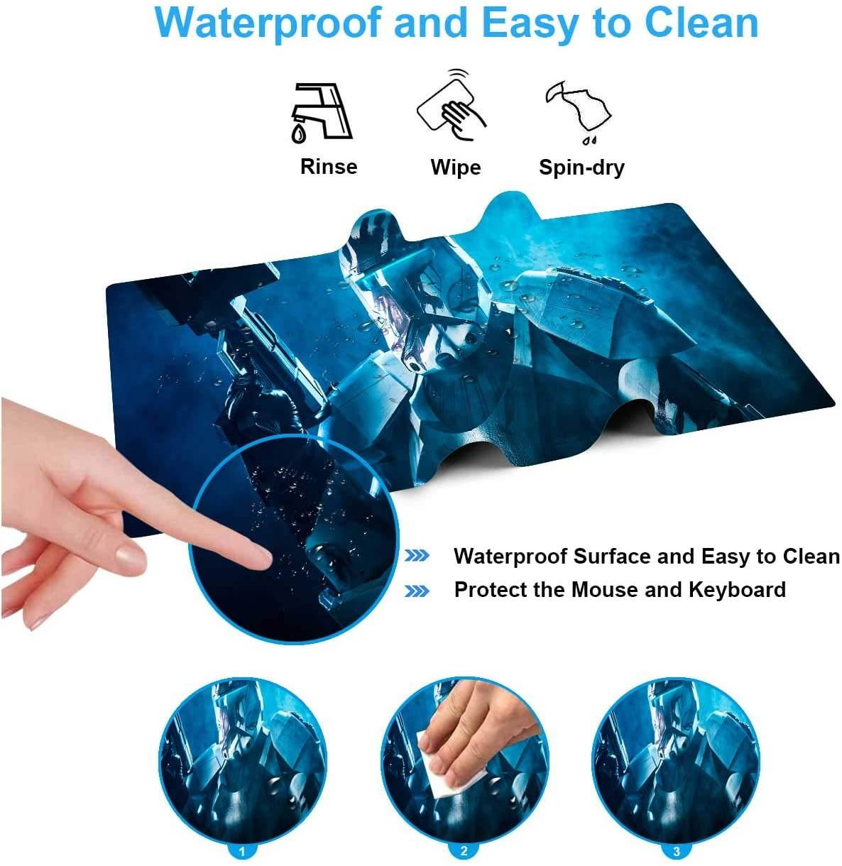 Extended Gaming Mouse Pad Star Wars Republic Commando,Mousepad With Anti-Slip Rubber Base & Stitched Edges,Smooth Surface Laptop Desk Pad,Computer Keyboard And Mice Combo Pads Mouse Mat 23.6X11.8 Inch