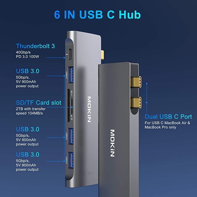 C Adapter for MacBook Pro Air Mac Adapter C MacBook Pro Air Accessories Adapters with 3 30 Ports TFSD Card ReaderC 100W PD for MacBook Pro 1315 16 MacBook Air 2018 2019