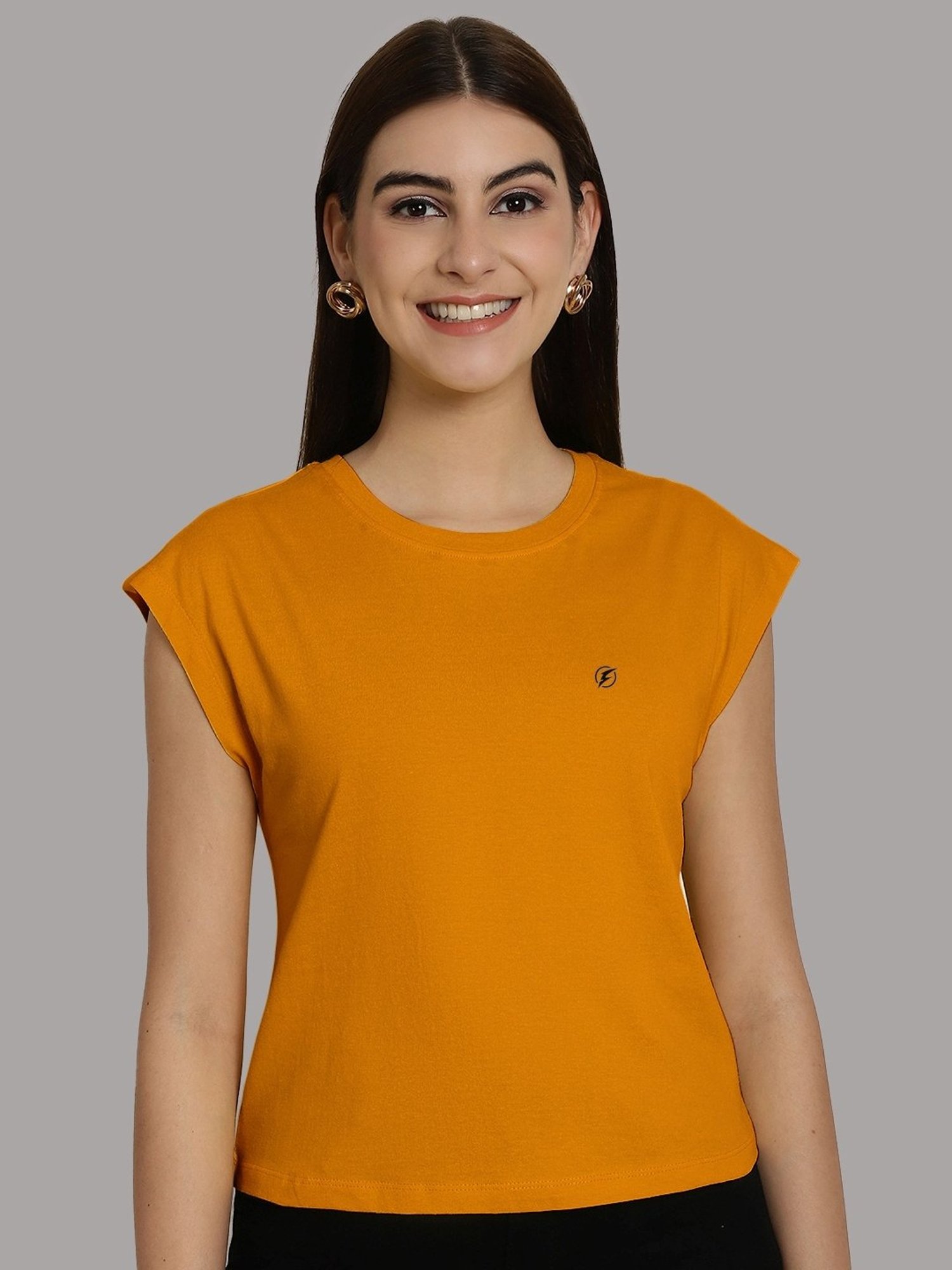 Friskers White & Yellow Slim Fit Sports T-Shirts - Pack Of 2