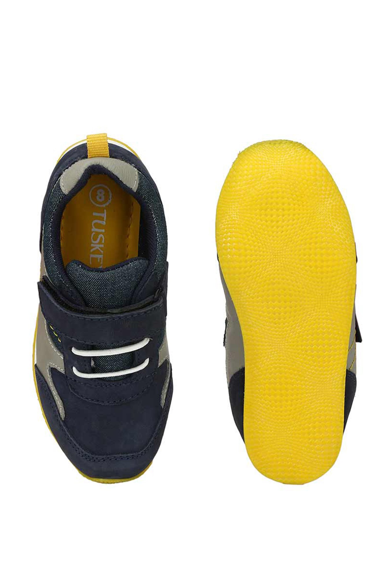 Tuskey Kids Navy Leather Sneakers