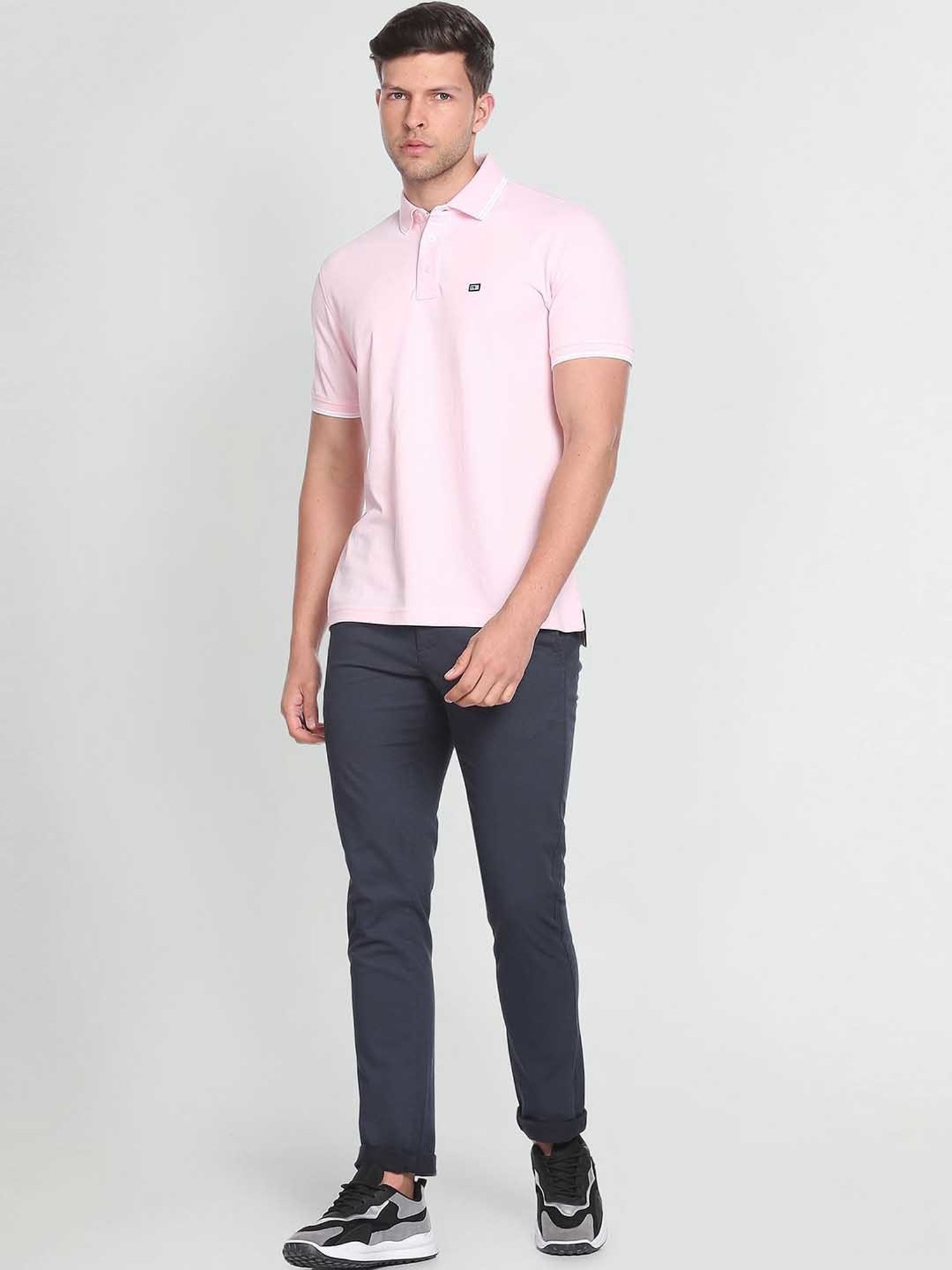 Arrow Sport Pink Cotton Regular Fit Polo T-Shirt
