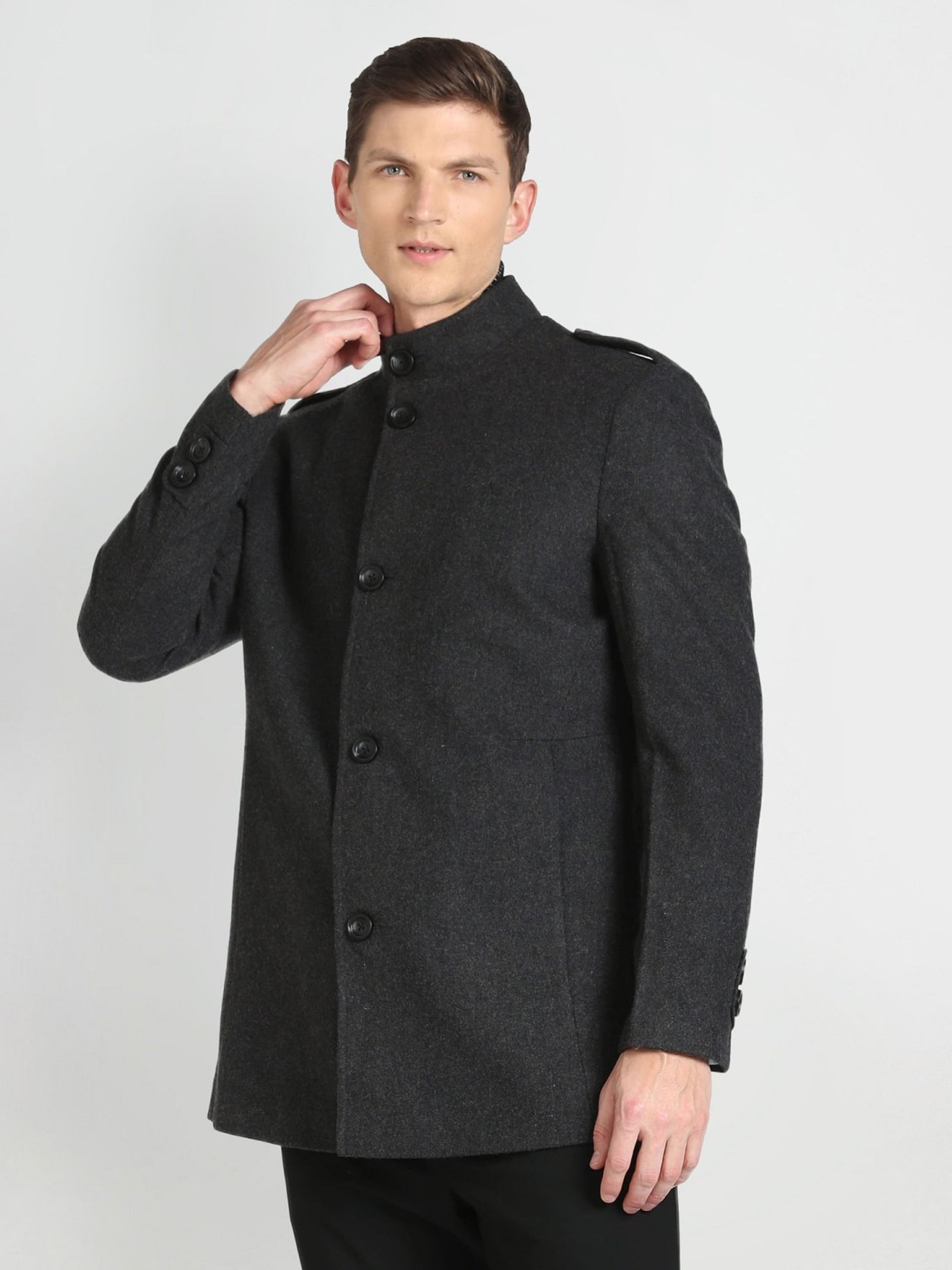Arrow Sport Charcoal Regular Fit Overcoat