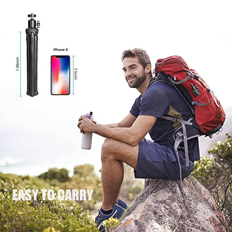 Tripod,Portable and Flexible Tripod Stand with Wireless Remote and Cell Tripod,Compatible with i/Android ,Camera,Sports Camera GoPro