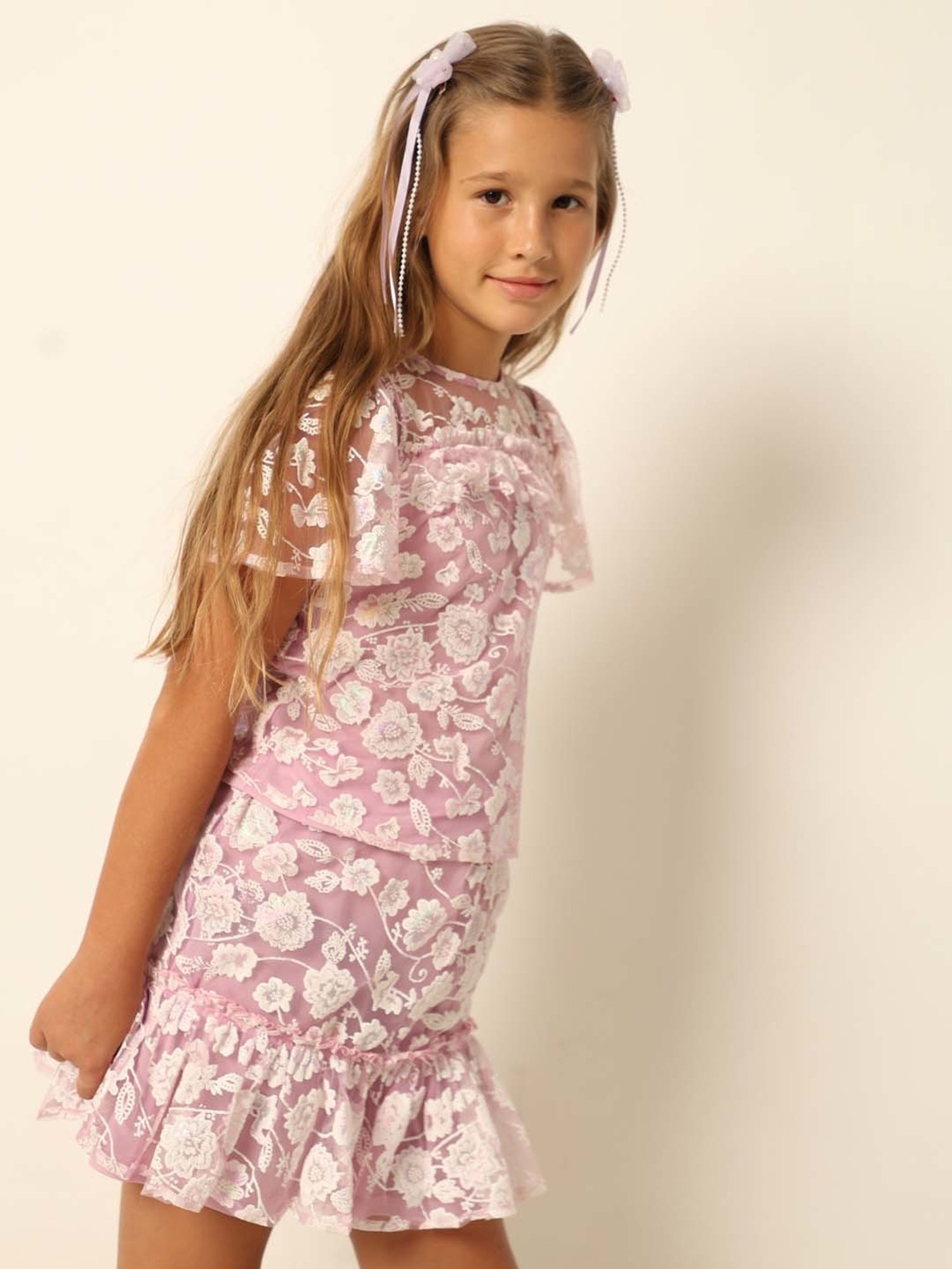 Cutecumber Kids Plum Lace Top