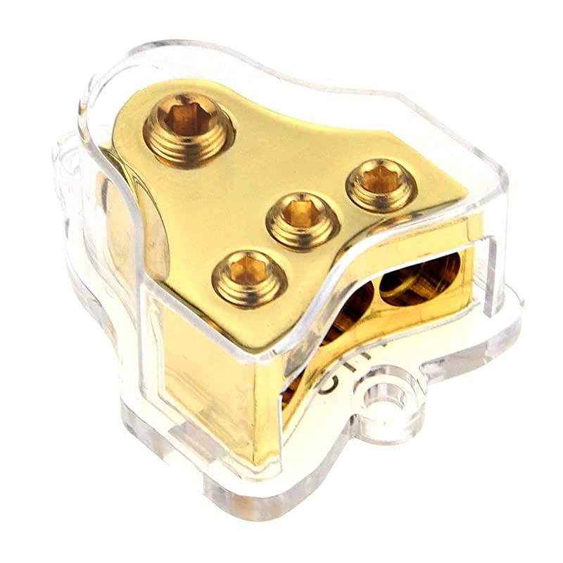 Copper 024 Gauge in 4810 Gauge Out Amp Power Distribution Block for Car Audio Splitter 1 in 3 Out
