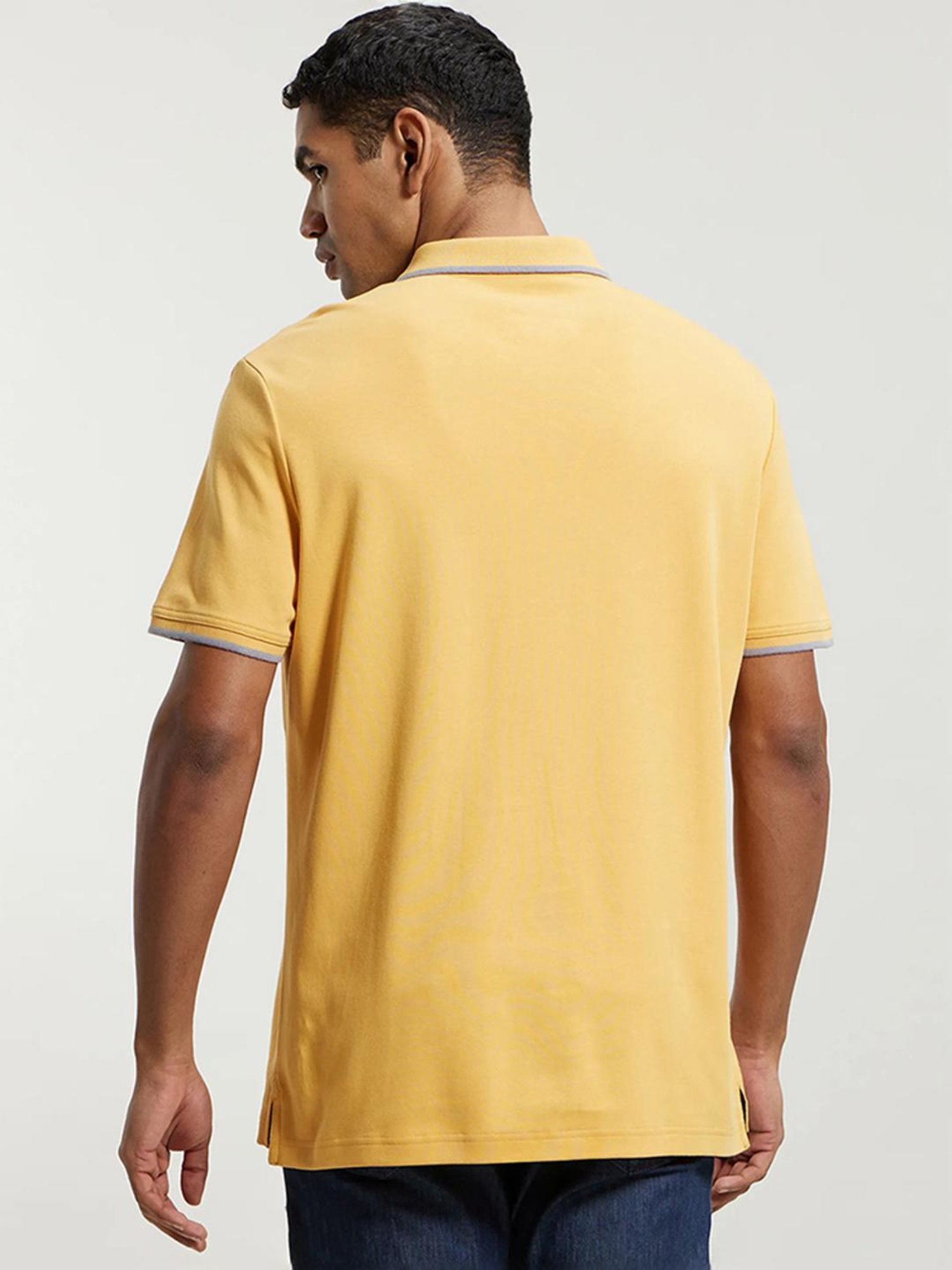 Jockey 3911 Burnt Gold Super Combed Cotton Rich Half Sleeves Polo T-Shirt (Logo Design May Vary)