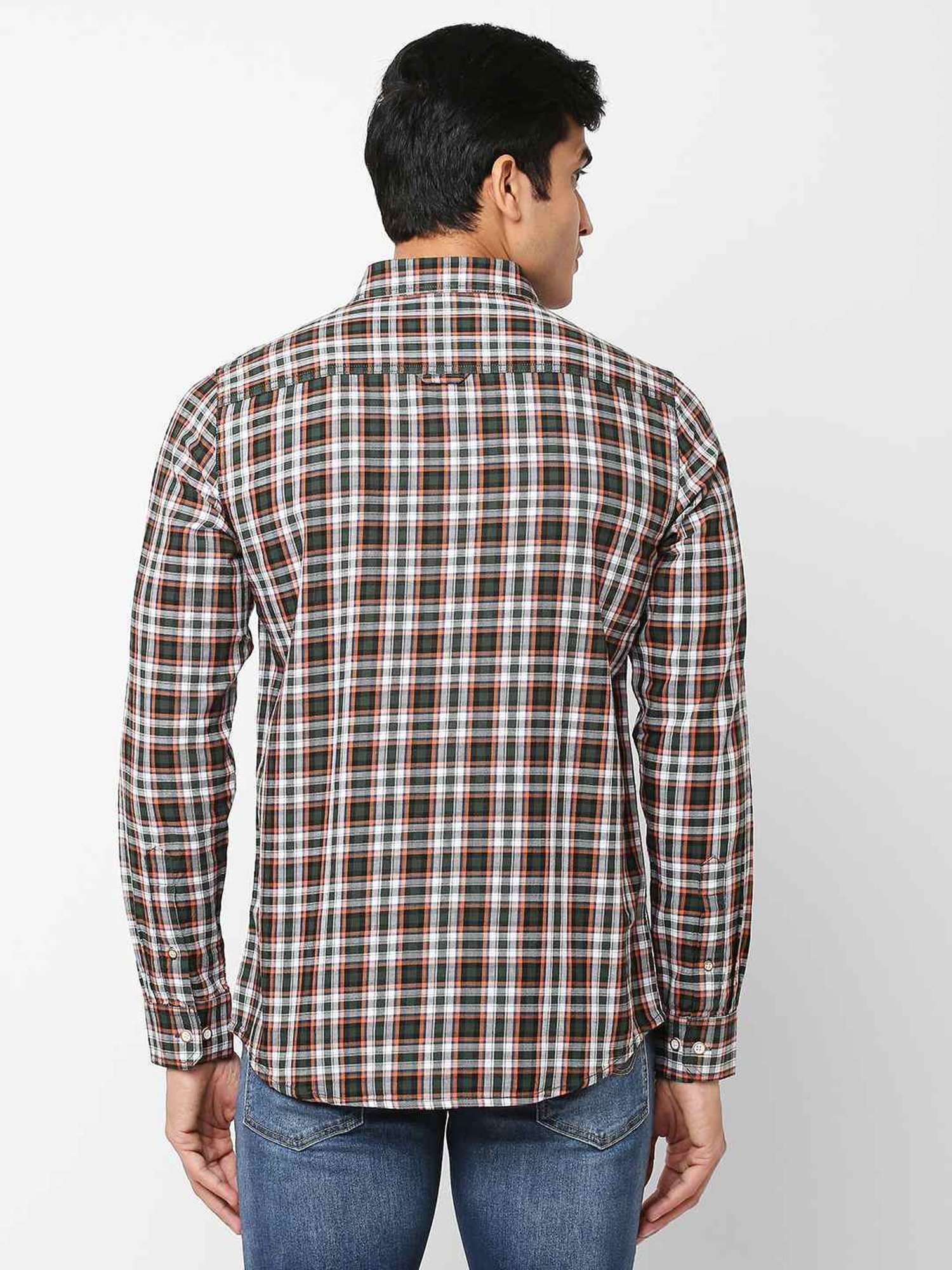 SOLEMIO Multi Cotton Slim Fit Checks Shirt