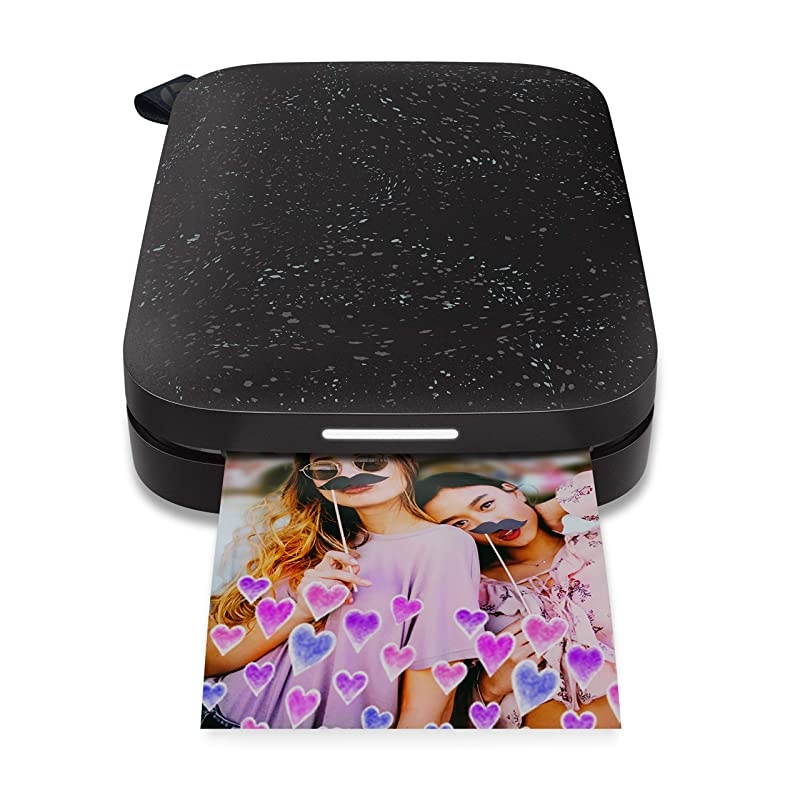 Sprocket Portable 2x3 Instant Photo Printer Black Noir Print Pictures on Zink StickyBacked Paper from your iOS Android Device
