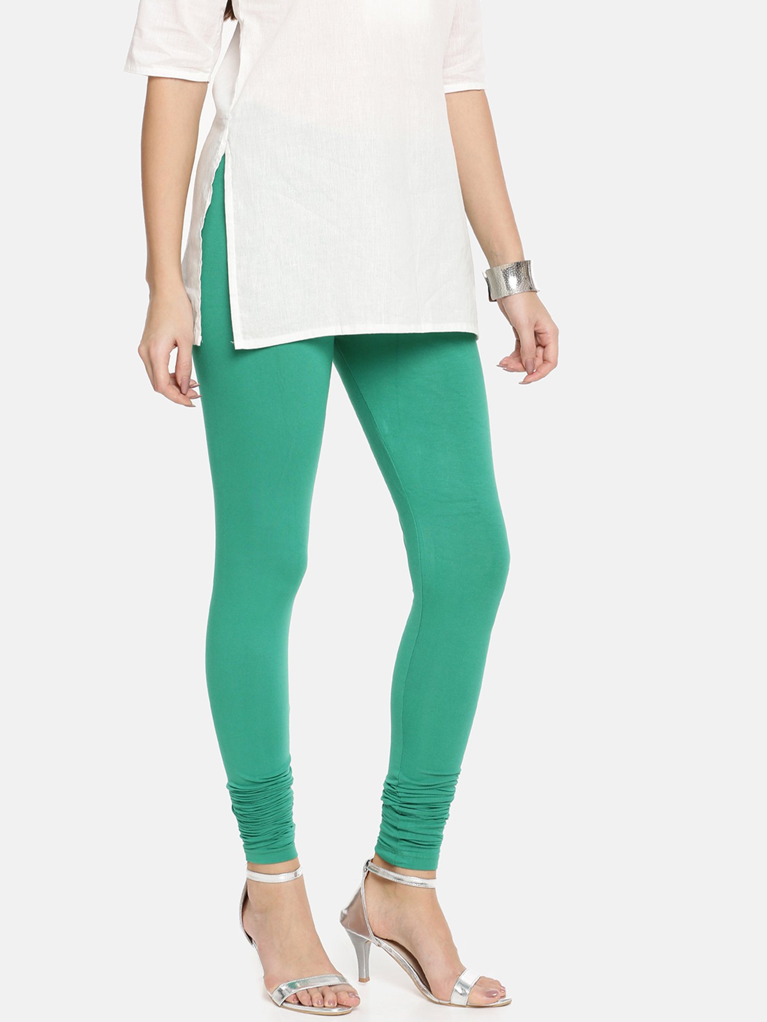 TWIN BIRDS Green Full Length Leggings