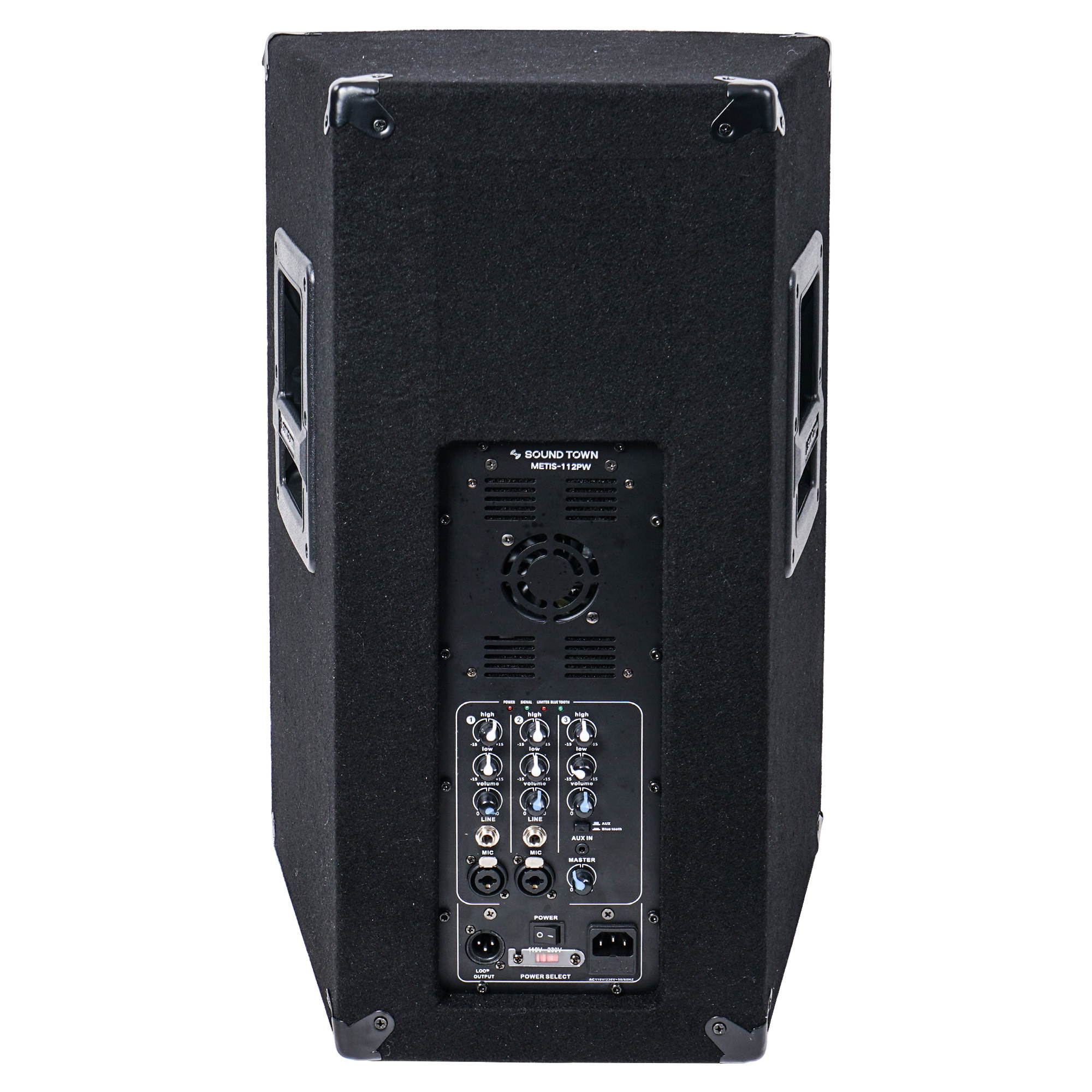 Sound Town 2-Pack 12" 1200 Watts Powered DJ/PA Speakers with Compression Drivers for Live Sound, Karaoke, Bar, Church METIS-112PW-PAIR