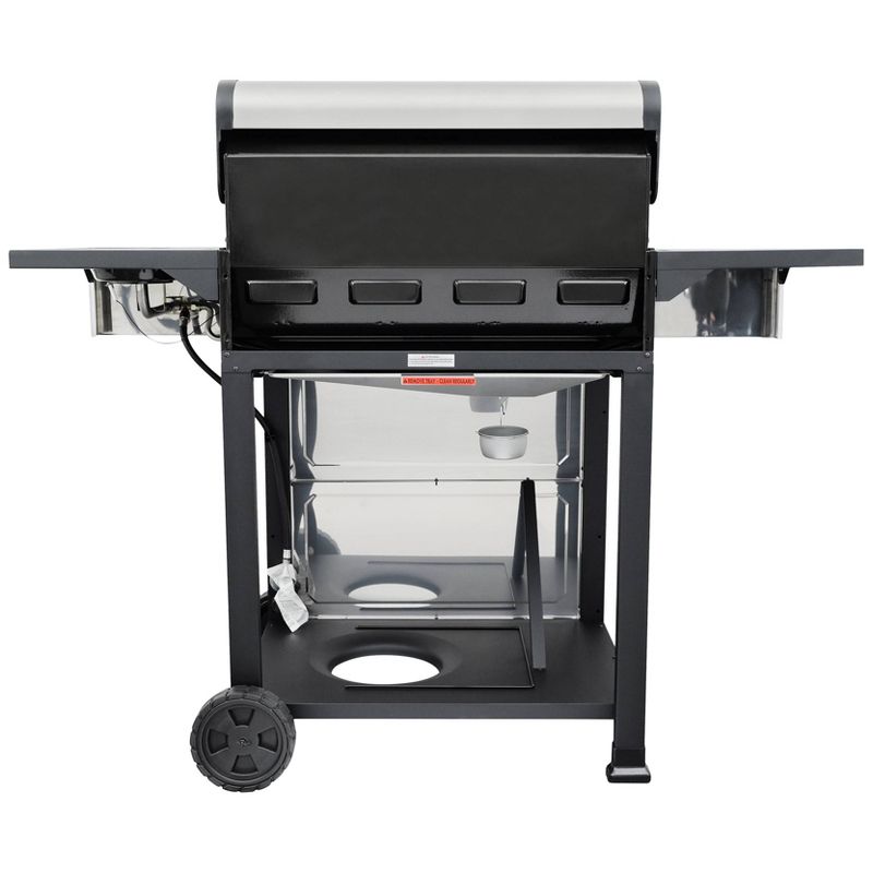 Kenmore 4-Burner Open Cart Grill with Side Burner 40406SOL-SE Stainless Steel/Black