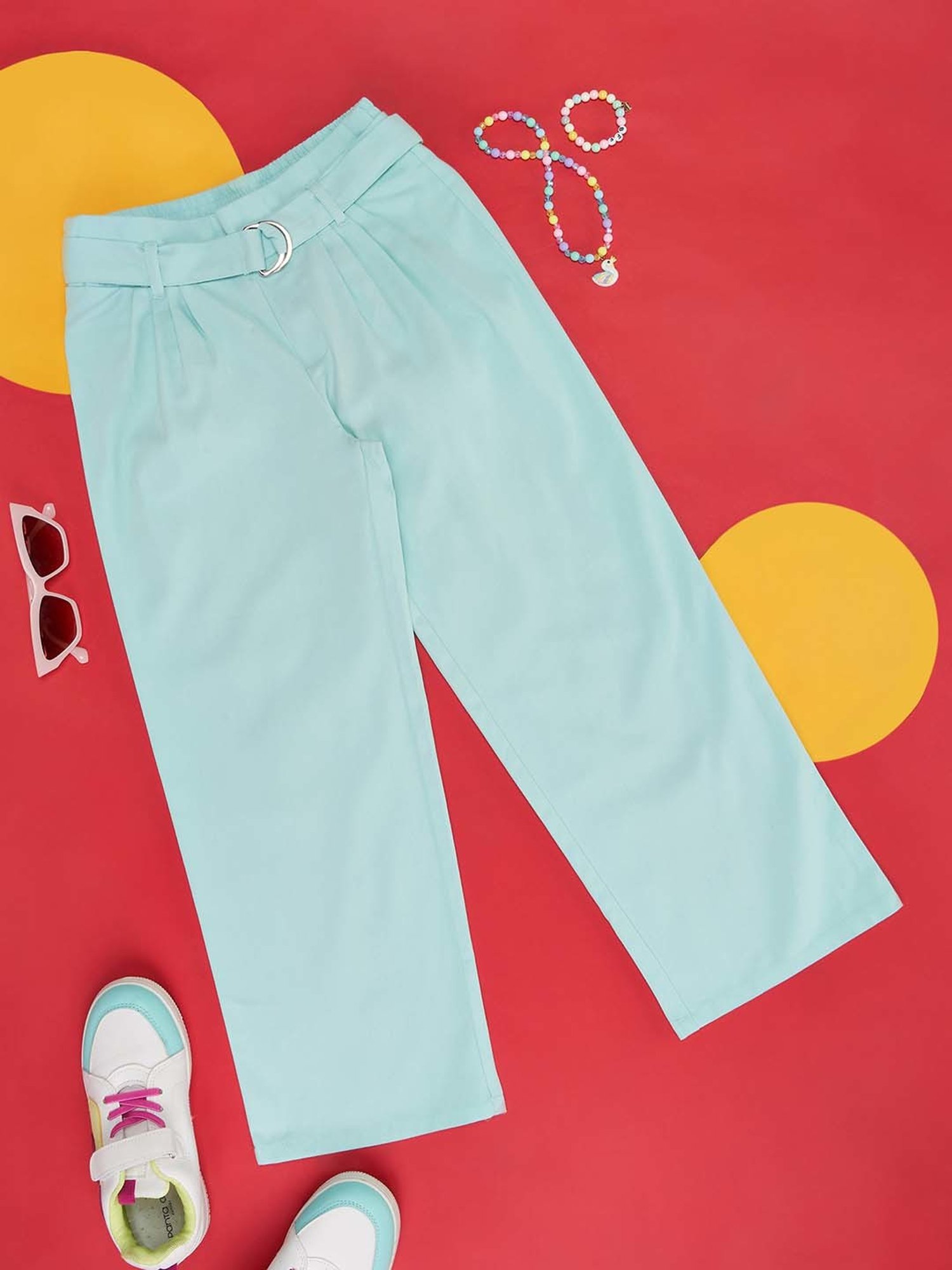 METTLE Girls Navy Solid Joggers