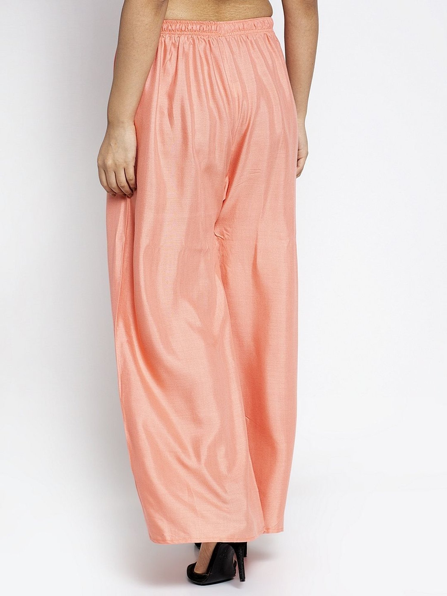 Gracit Maroon & Peach Printed Palazzos - Pack Of 2