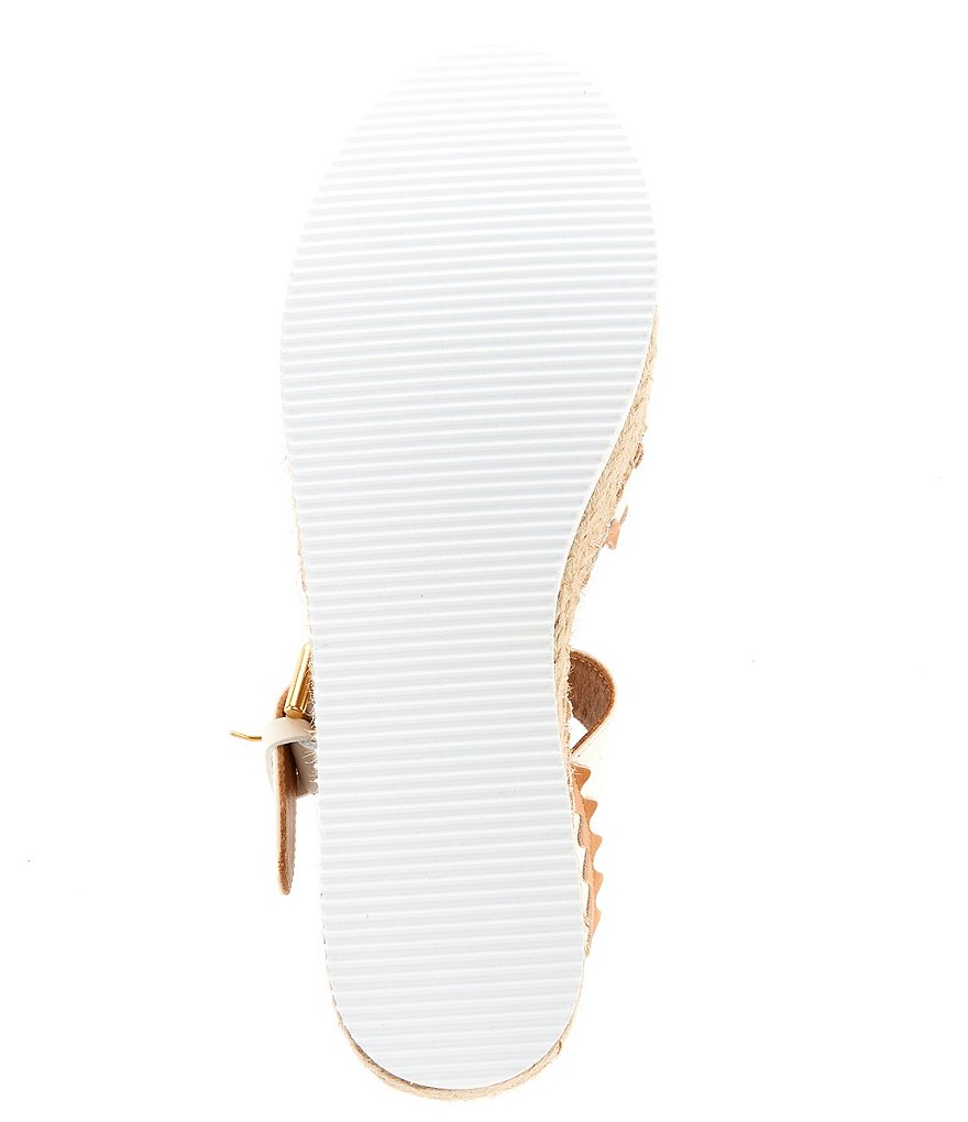 See By Chloe Glyn Leather Platform Espadrille Wedges