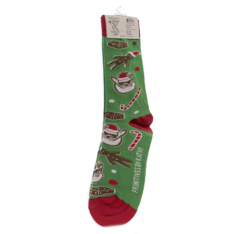 Apparel 14.5" Ugly Christmas Socks Candy Cane Cat Gingerbread  -  Socks