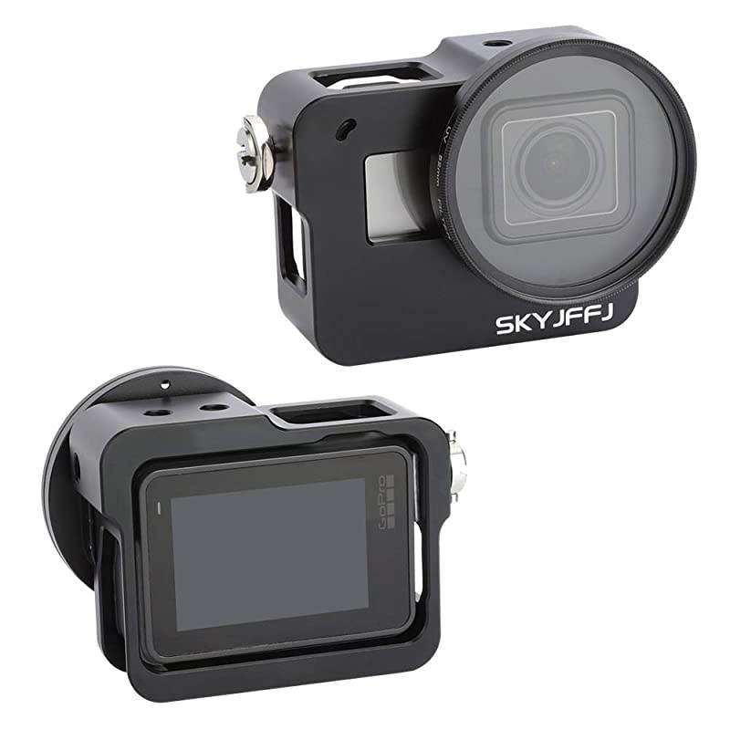 Housing Case Alloy Protective Skeleton Frame with 52mm UV Filter and Lens Cap, for Gopro HERO5/6/7Black Action Camera Black