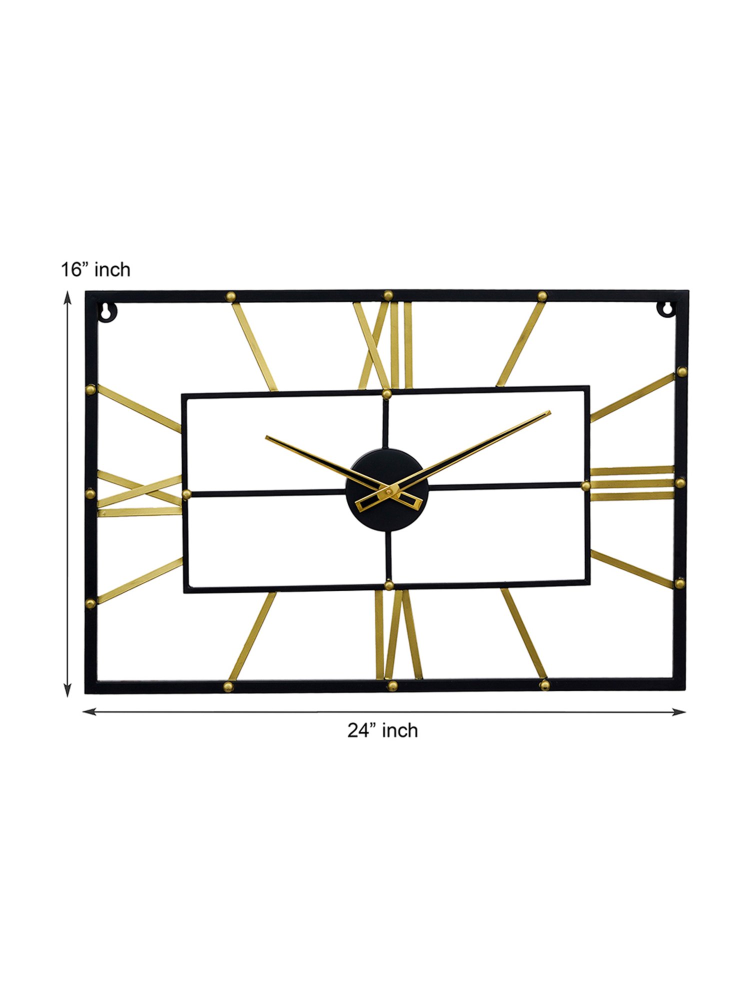 CHRONIKLE Elegant Black & Gold Iron Wall Clock