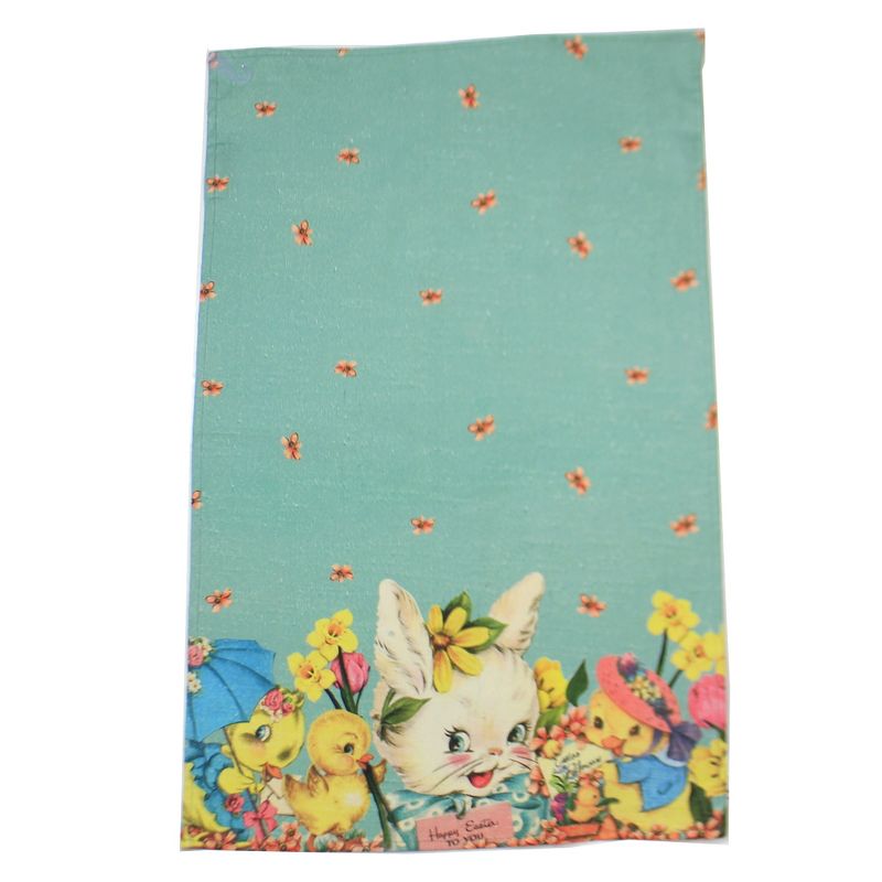 Tabletop 27.0" Happy Easter Dish Towel Kitchen Rabbit Chick Primitives By Kathy  -  Kitchen Towel