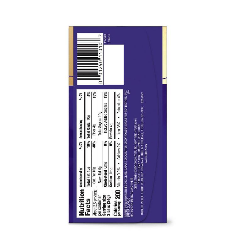 Godiva 72% Dark Cacao Bar - 3.1oz