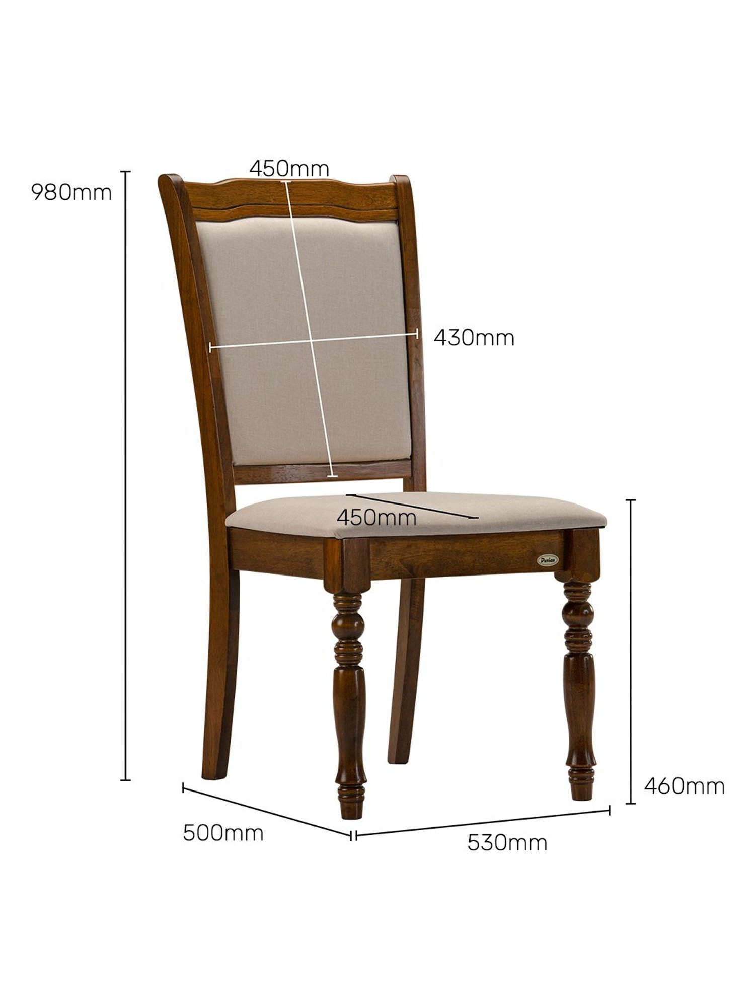 Durian Franceska Brown & Beige Solid Wood 4 Seater Dining Table Set