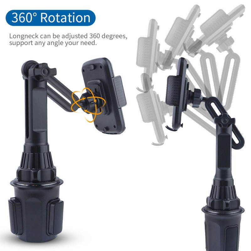 Universal 360&deg; Adjustable Car Mount Cup Holder Cradle For Cell Phone