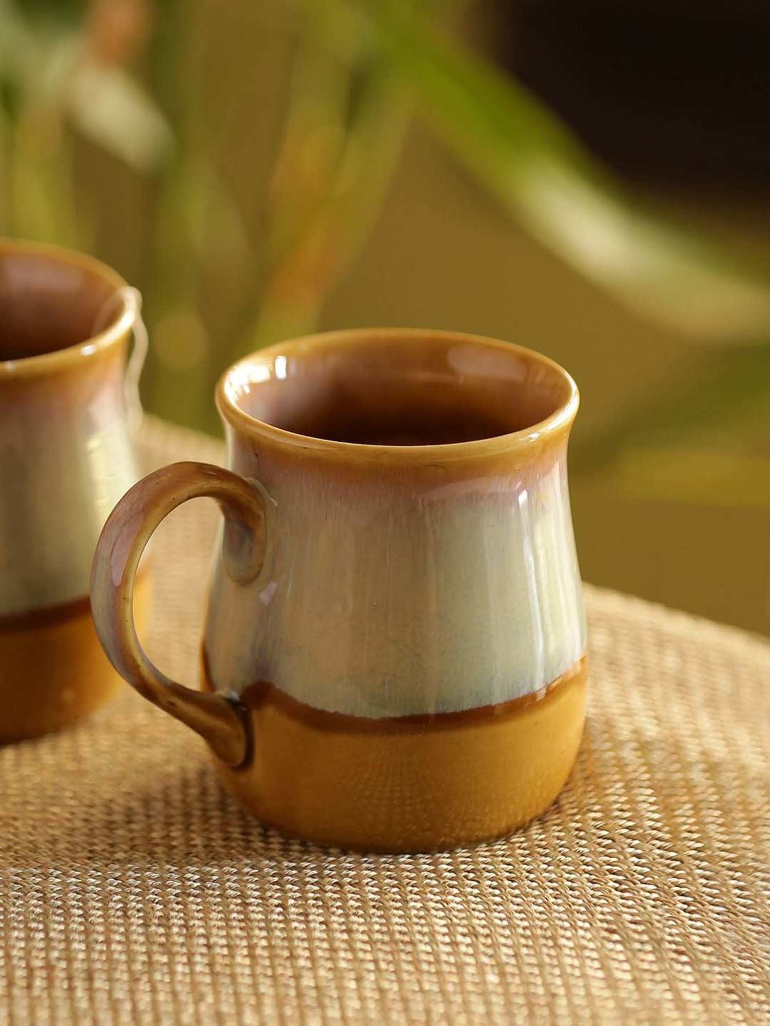 ExclusiveLane Tea-Coffee & Milk Mug Dual-Glazed Studio Pottery In Ceramic (360 ML)