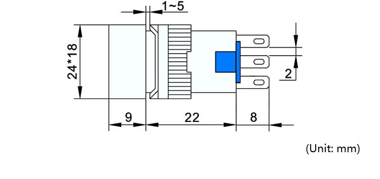 WWH-5pcs Self Locking Lamp Press Button- White