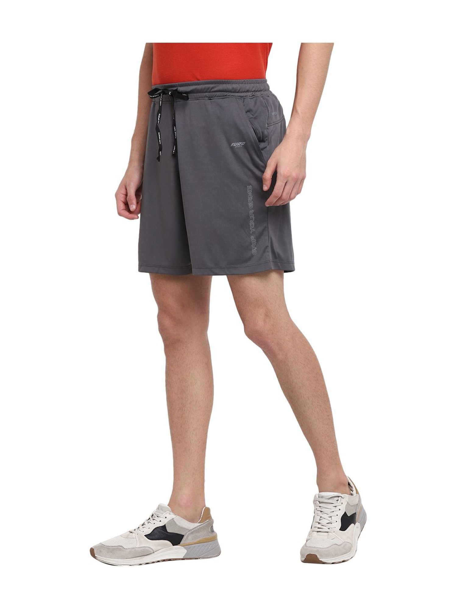 Furo by Red Chief Grey Regular Fit Solid Shorts