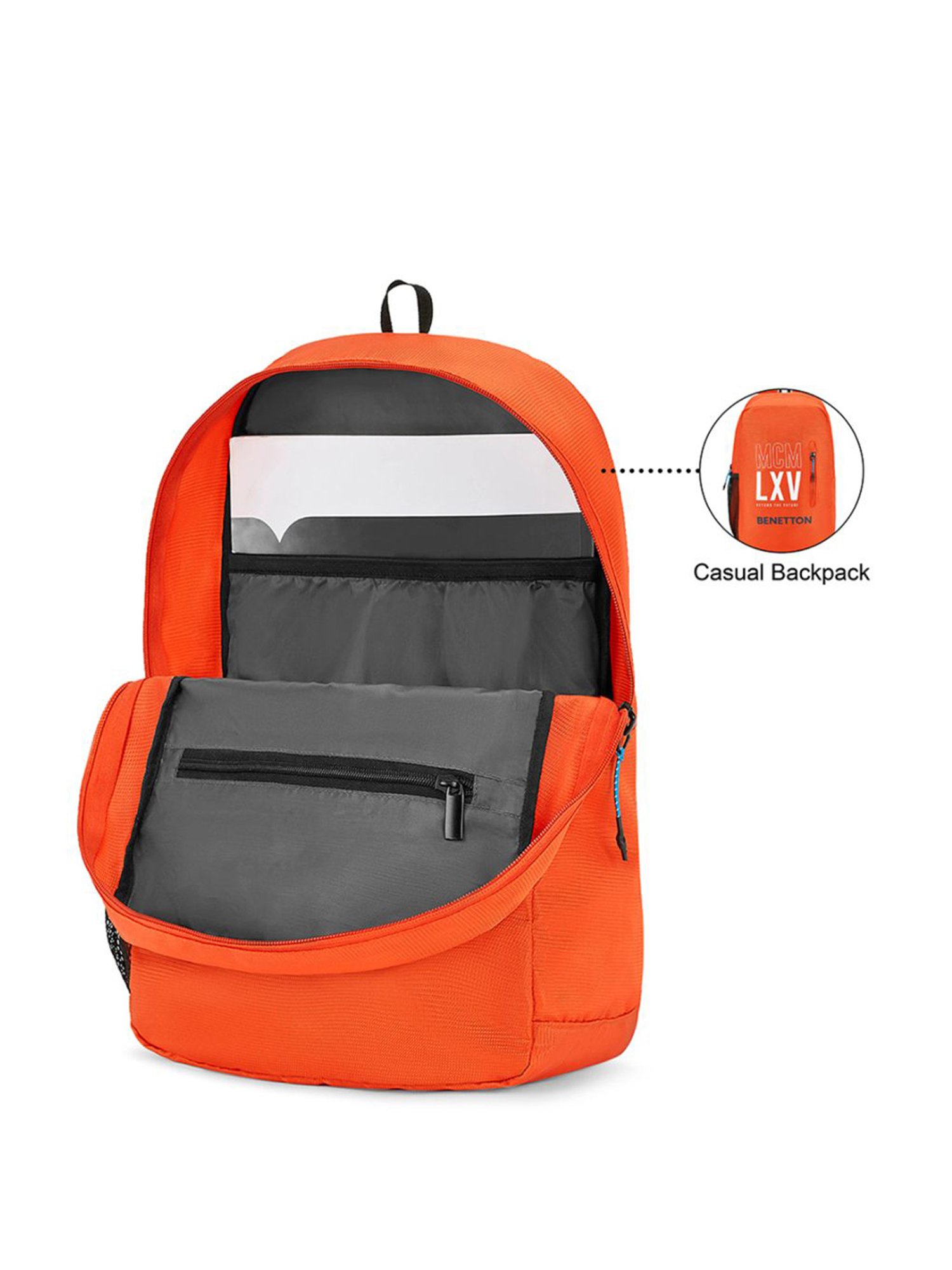 United Colors of Benetton Caspian 16 Ltrs Orange Medium Laptop Backpack