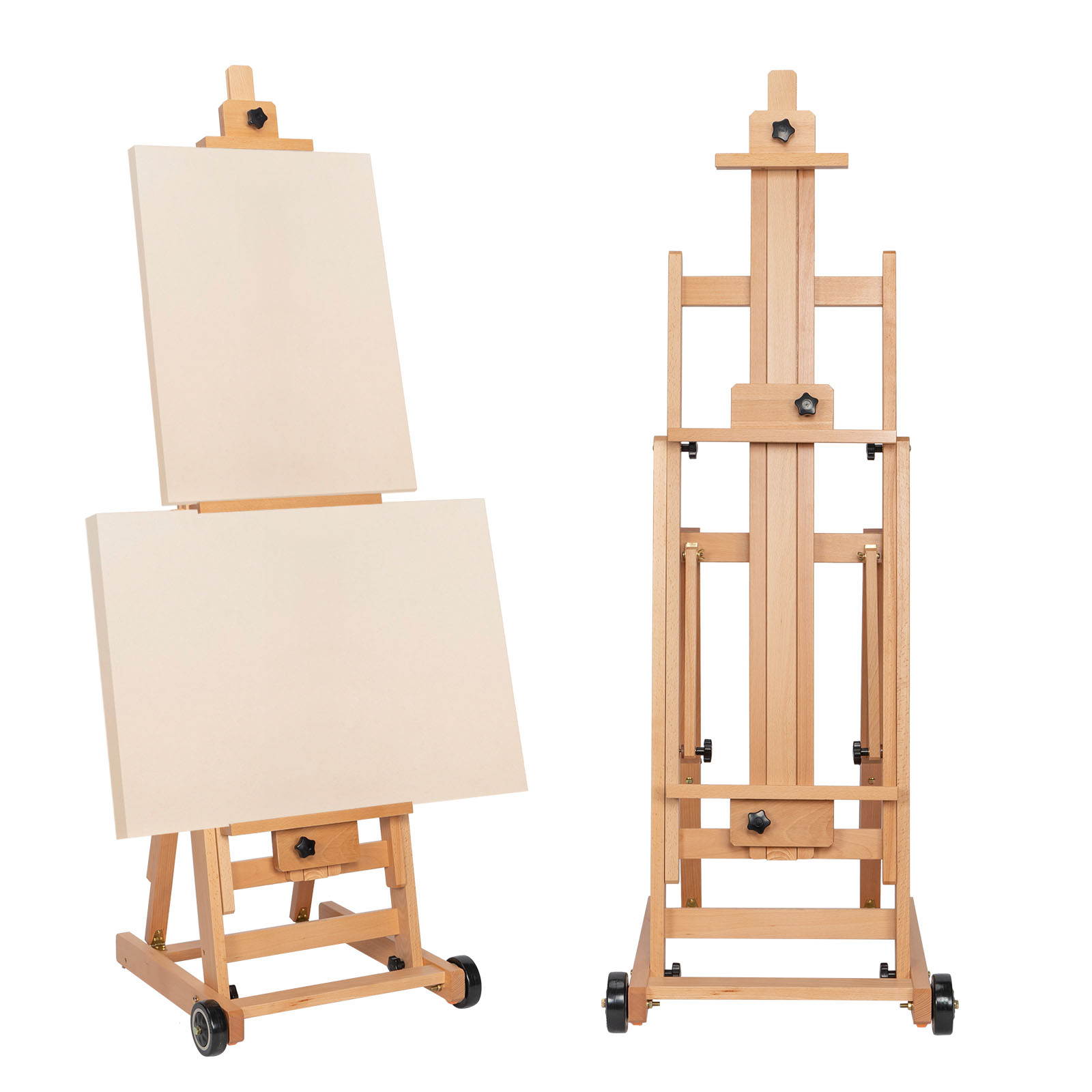 Balanced Dual-Purpose Large Painting Cart with Wheels Easel