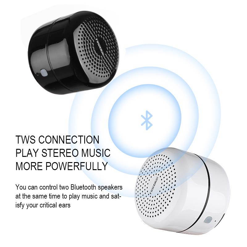FineBlue MK-18 Mini Speaker Metal Bluetooth Speaker Mega Bass Ture Wireless Stereo Music Portable Loudspeaker Waterpoof (Black)