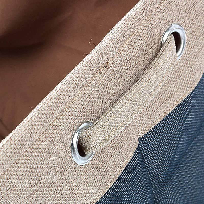 Collapsible Fabric Storage Basket Bins with Dual Handles, Foldable Toy Bins for Laundry Clothes Storage, Home Organizer for Bedroom Office Closet Shelves Dark Blue Small