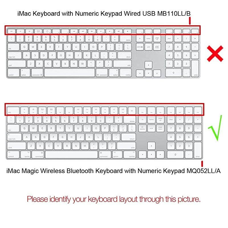 TPU Keyboard Cover Protector for 2017 Released Apple Magic Keyboard with Numeric Keypad US Layout A1843