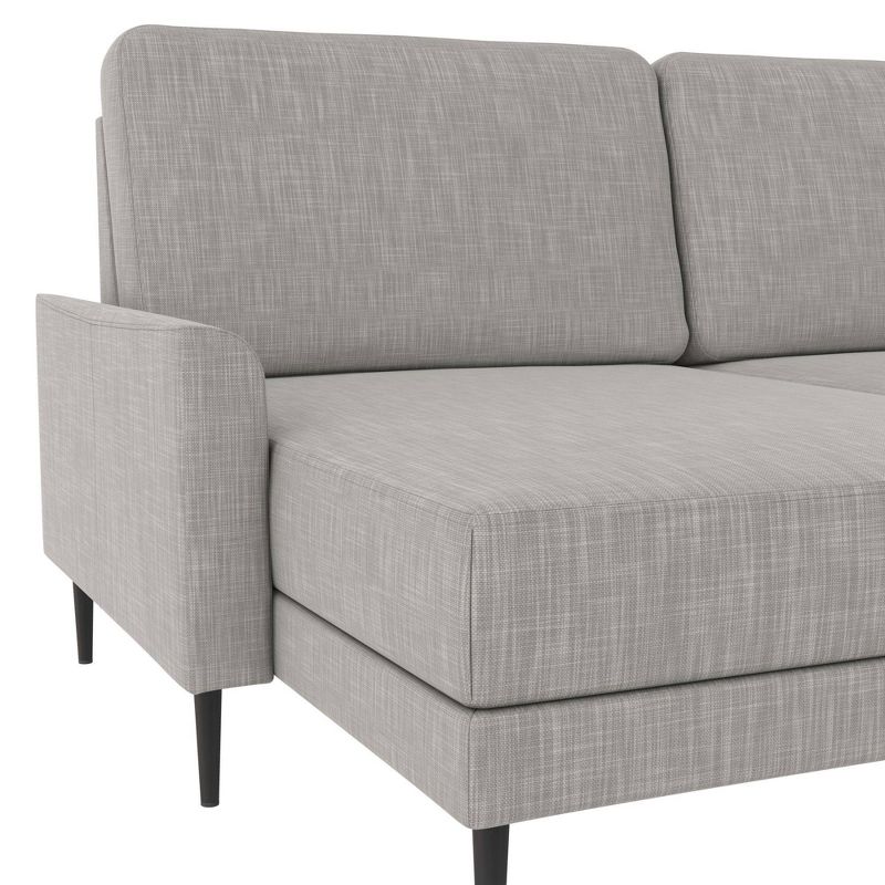 Francis Upholstered Sectional Sofa with Interchangeable Chaise Light Gray Linen - CosmoLiving by Cosmopolitan