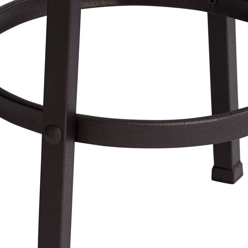 Elm Lane Roark Gray Wood and Bronze Adjustable Swivel Barstool