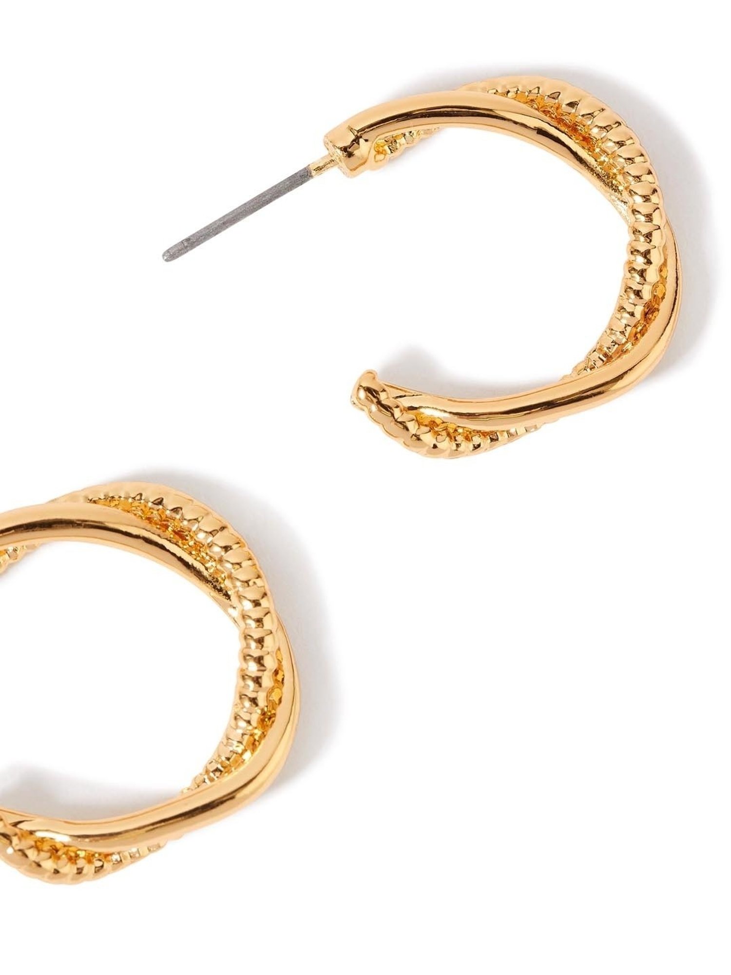 Accessorize London Super Classics Twist Golden Hoop Earrings