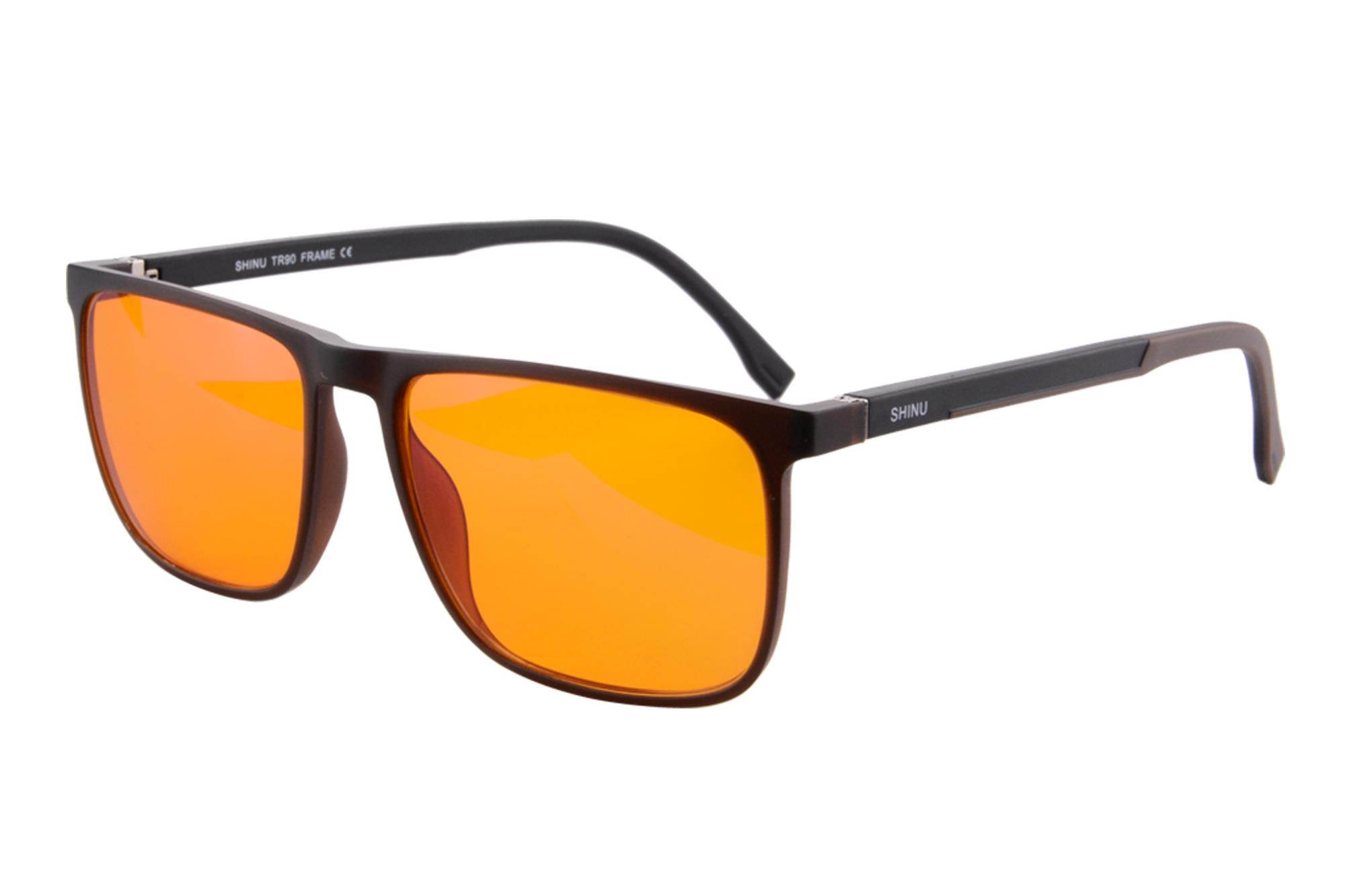 SHINU Monitor Users Anti Blue Light Computer Glasses Orange Lens and Driving Anti fatigue Computer Gaming glasses-SH078