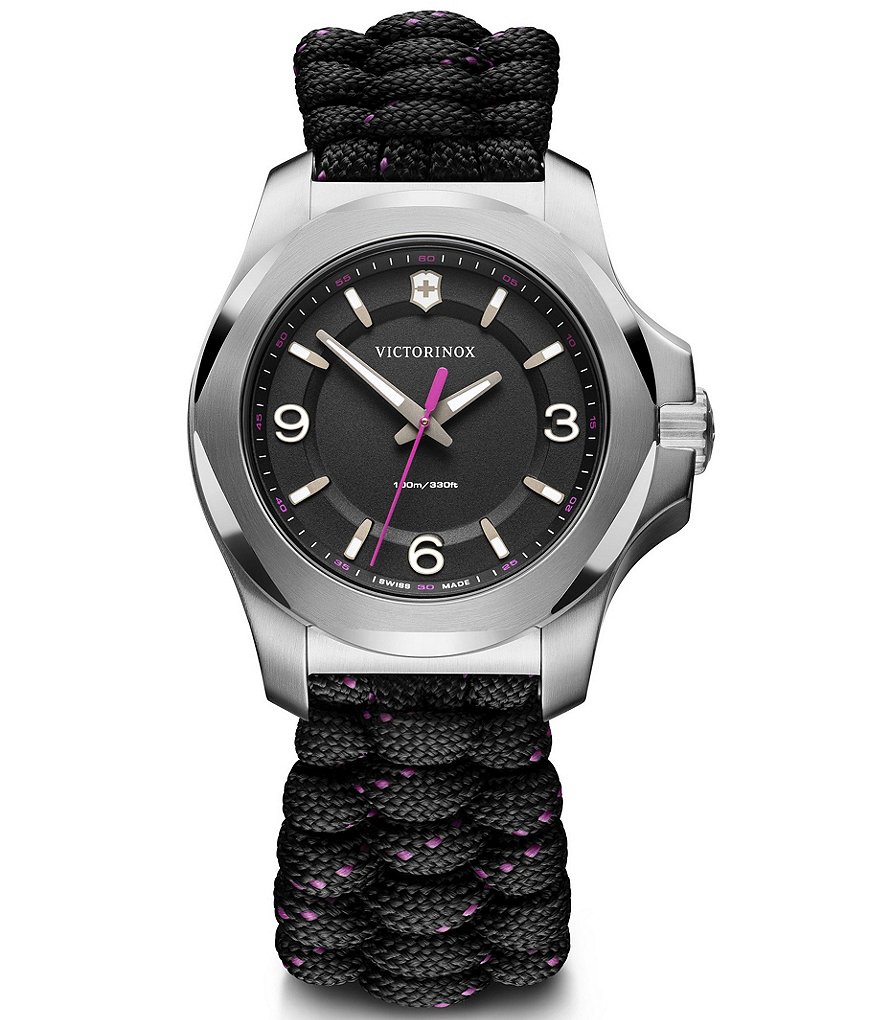 Victorinox Swiss Army I.N.O.X. V Women's Black Analog Fabric Bracelet Watch