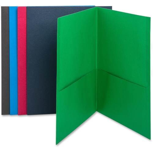 Business Source 2-Pocket Folders 125 Sht Cap Letter 12"x9" 25/BX AST 78502