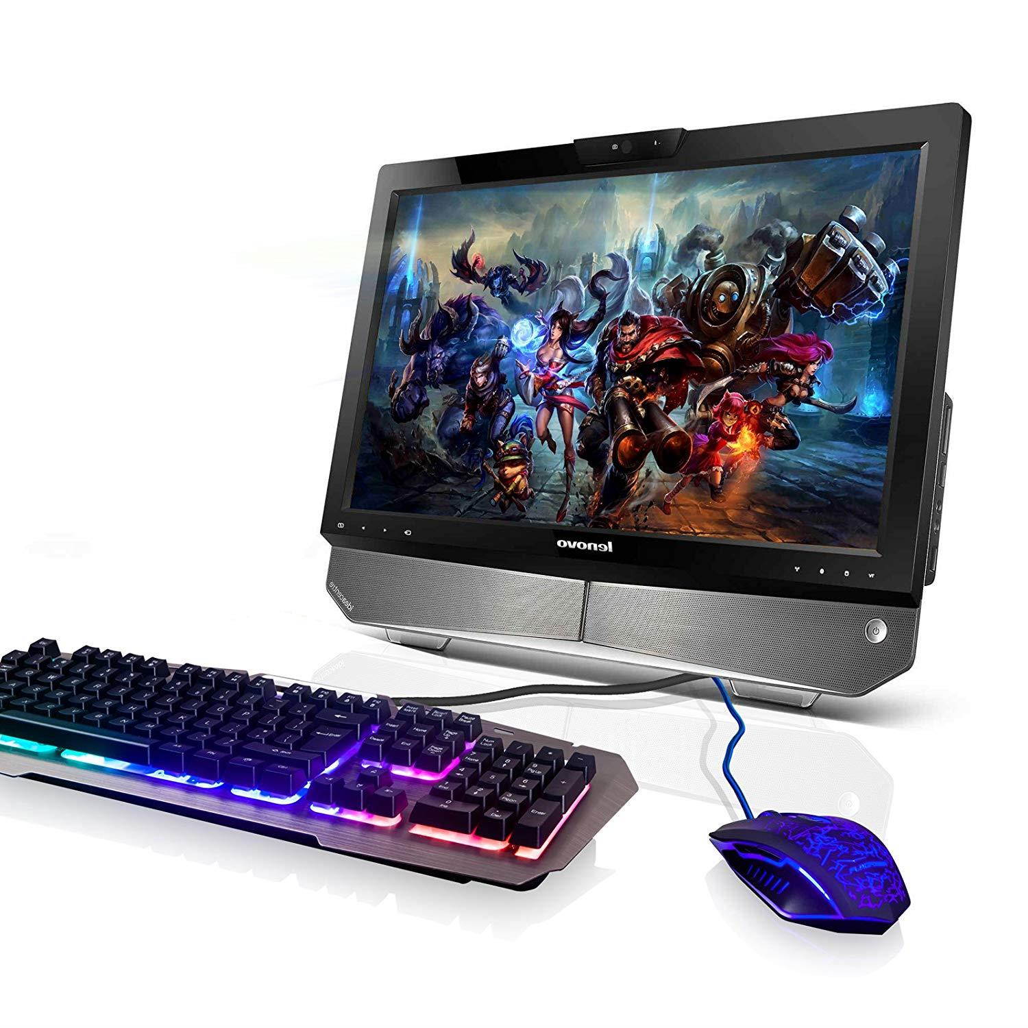 FLAGPOWER Gaming Keyboard Mouse Combo LED Backlit Mechanical Feeling Bundle Set Metal Aluminum-Alloy Phone Holder Computer PC Games Office(New Version)