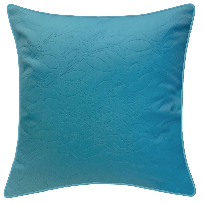 17" x 17" Quilted Petal Decorative Patio Throw Pillow Aqua - Edie@Home