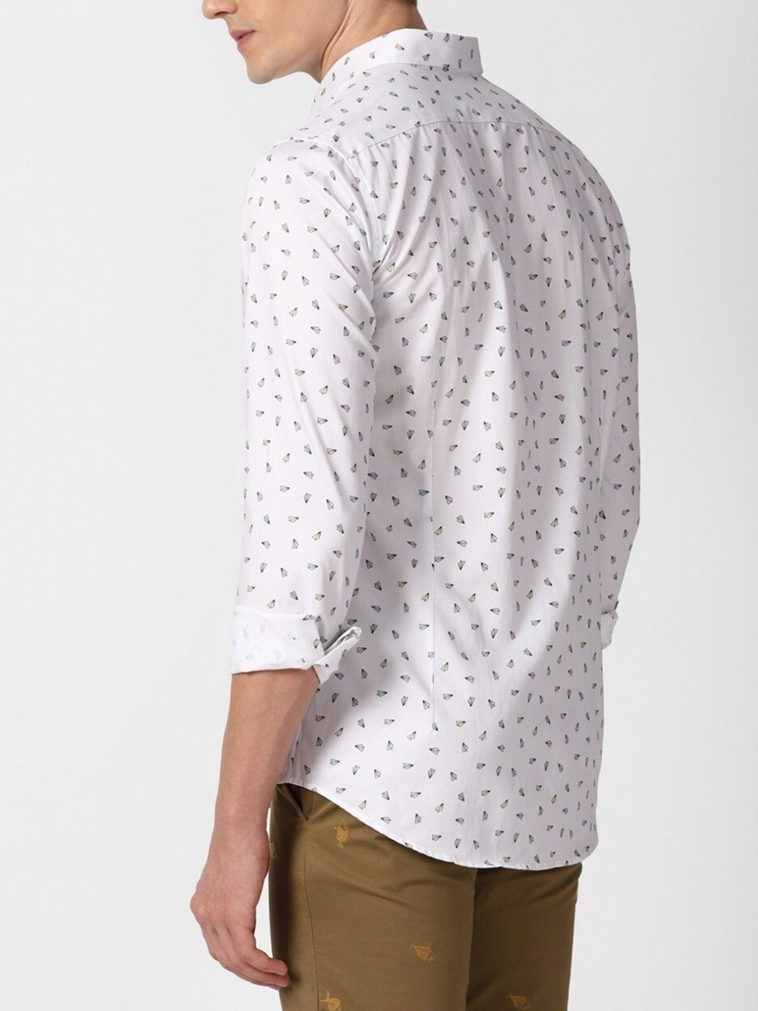 Simon Carter London White Printed Slim Fit Shirt