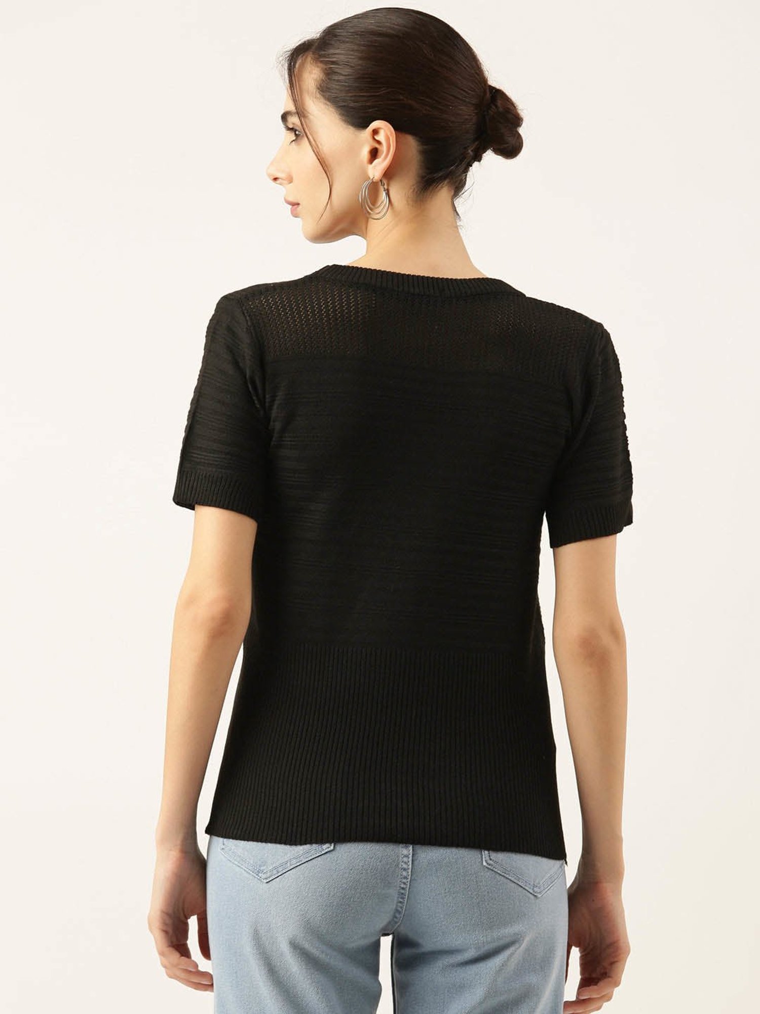 SHOWOFF Black Embellished Top